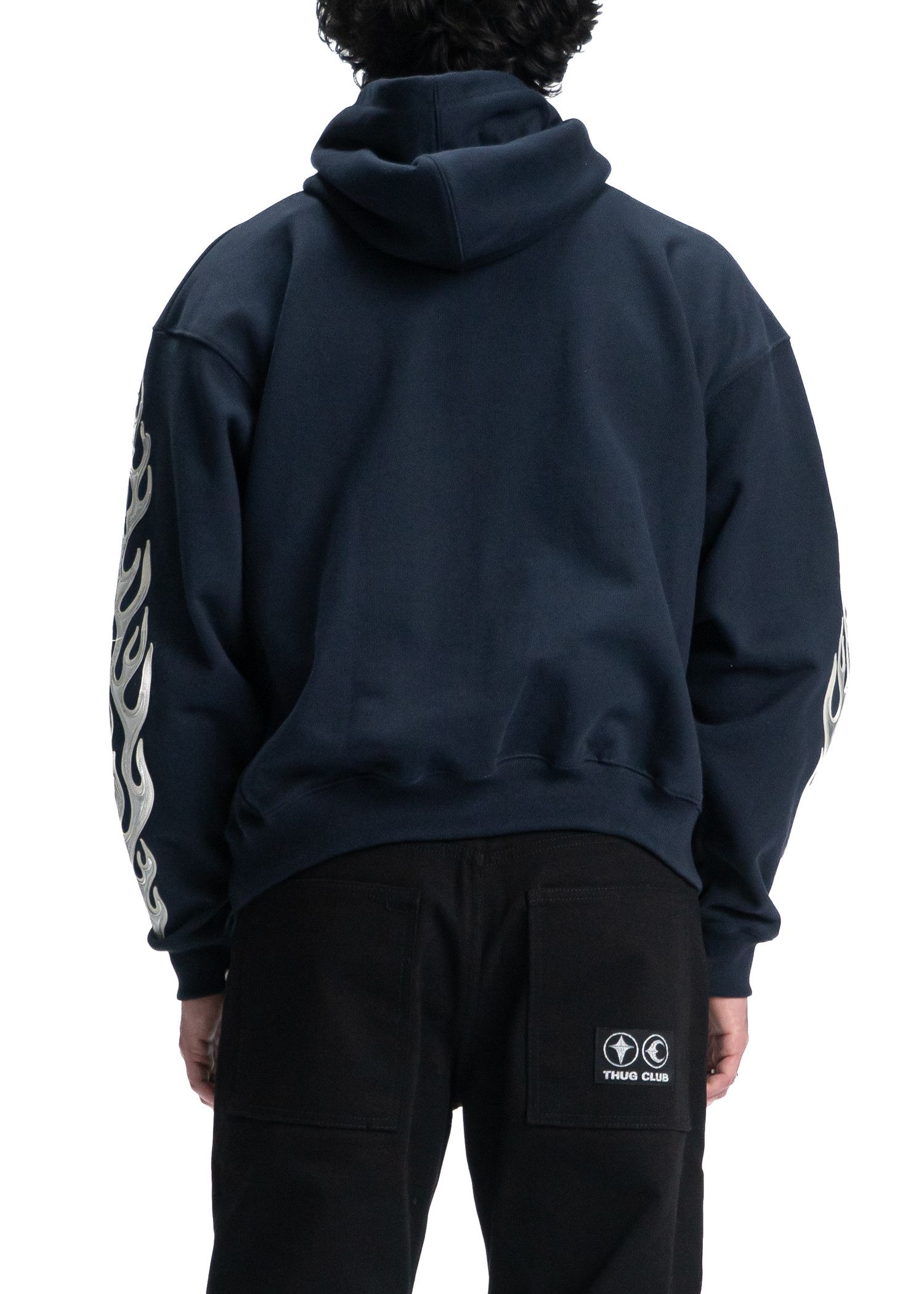 Thug Club Thug Club Leather Flame Hoodie Size US M / EU 48-50 / 2 - 2 Thumbnail