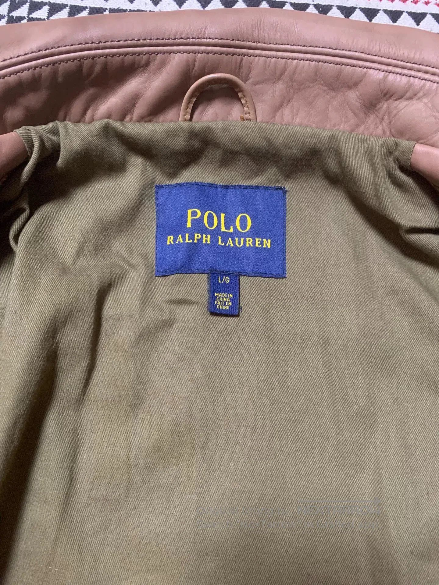 Polo Ralph Lauren beige leather motorcycle jacket by POLO. Size US L / EU 52-54 / 3 - 4 Thumbnail