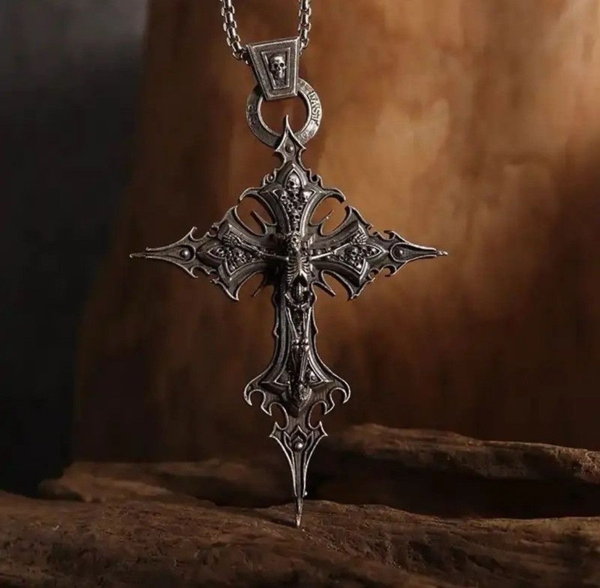 Jewelry × Vintage Vintage Gothic Christian Dante Purgatory Cross Necklace Size ONE SIZE - 3 Thumbnail