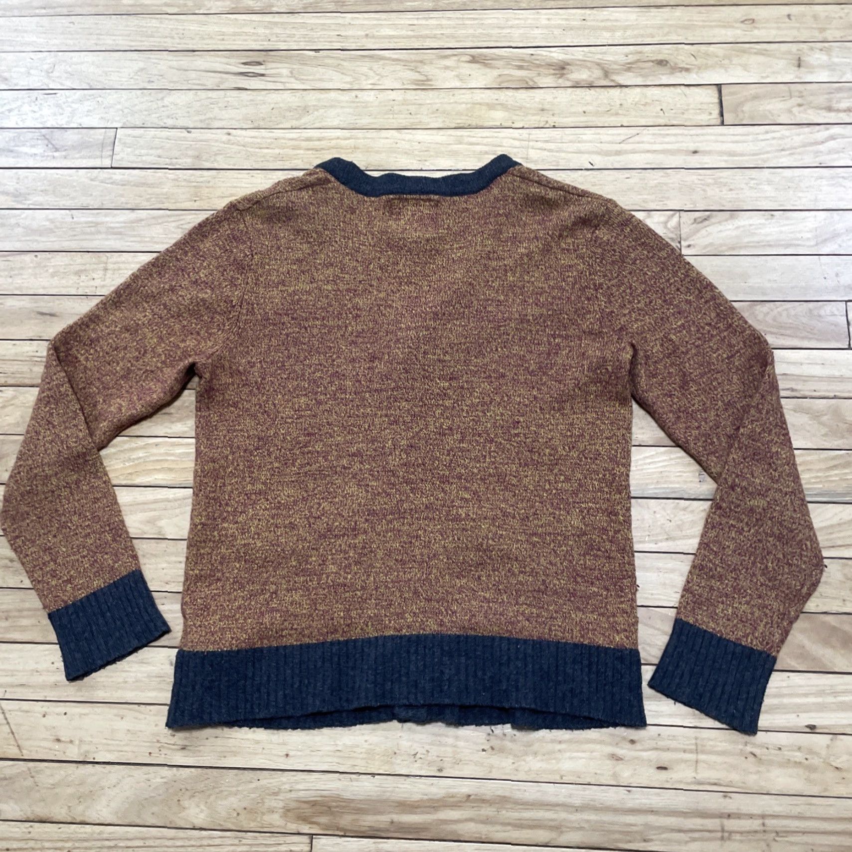 Vintage O'Hanlon Mills Lambs Wool Cardigan Sweater Rust Gray Marled Knit Pockets Men's S Size US S / EU 44-46 / 1 - 2 Thumbnail