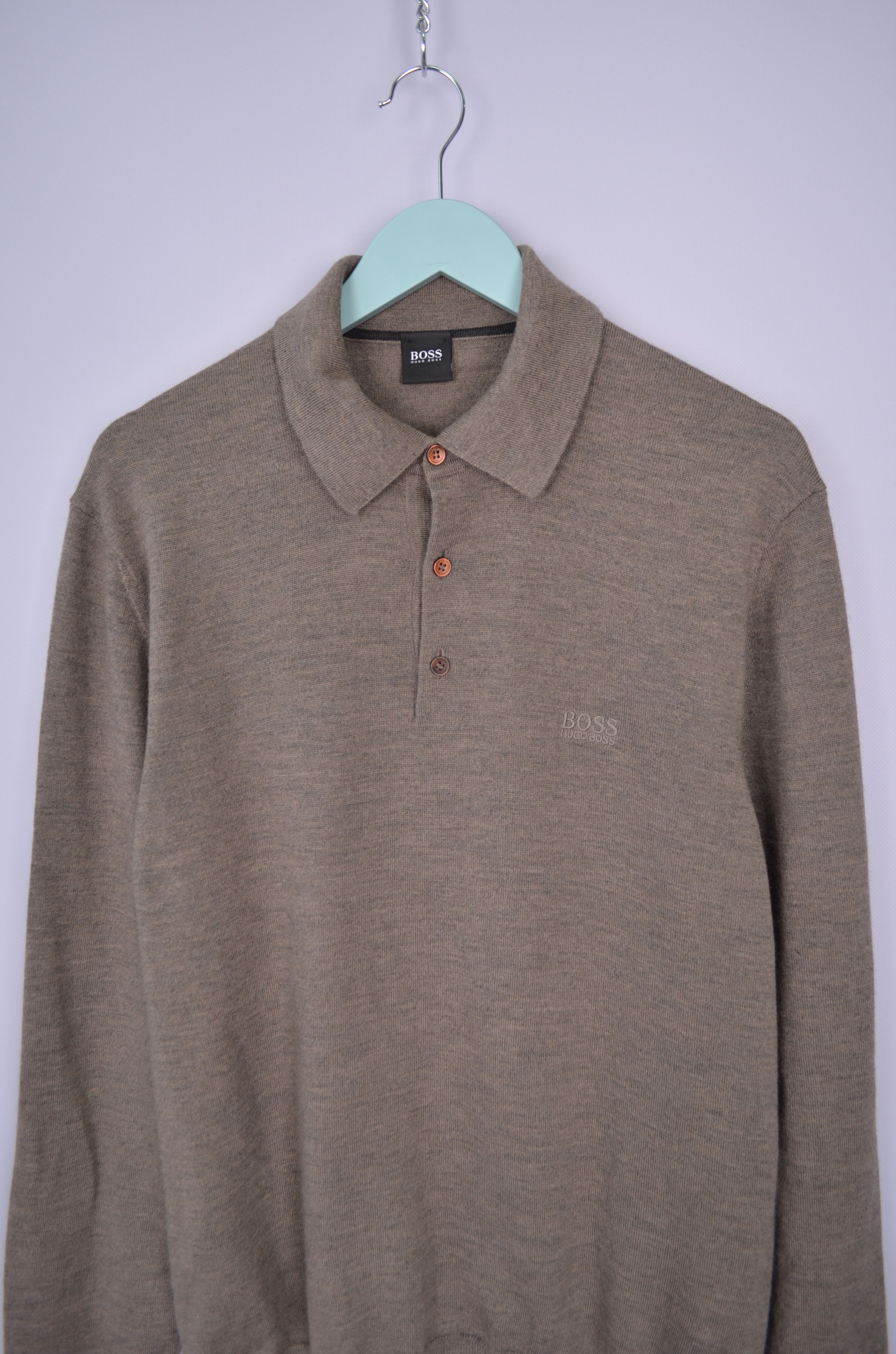 Designer × Hugo Boss Hugo Boss Brown Wool Knit Polo Neck Sweater Jumper Size L Size US L / EU 52-54 / 3 - 2 Thumbnail