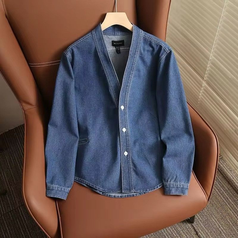 Streetwear Cardigan Kimono Denim Jacket Shirt