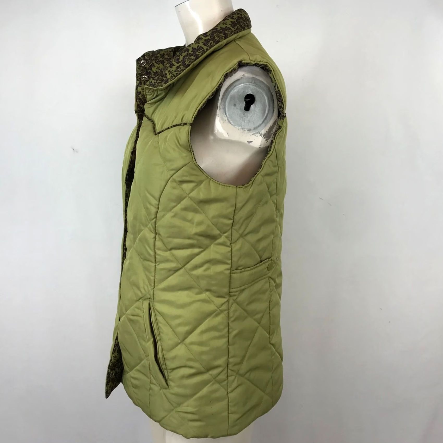 Roper ROPER WOMENS VEST Casual Quilted Reversible Button Up Green Floral MEDIUM M Size M / US 6-8 / IT 42-44 - 7 Thumbnail