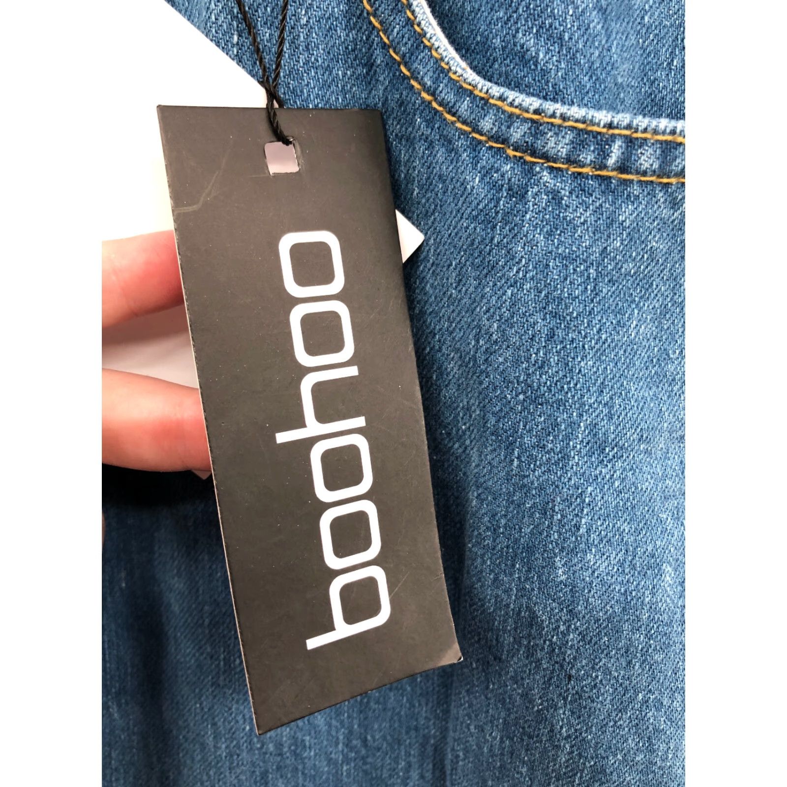 Boohoo Boohoo High Rise Mom Jeans Size 8 Tall Womens Dark Wash Blue Denim Jeans Size 30" / US 8 / IT 44 - 4 Thumbnail