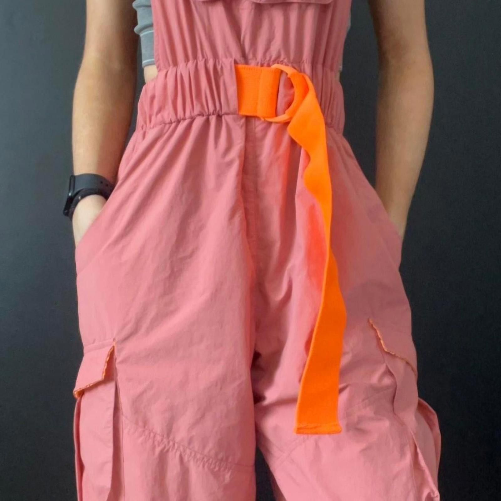 Free People Free People Orange & Pink Overalls Morning Meadow Onesie Size 28" / US 6 / IT 42 - 8 Thumbnail