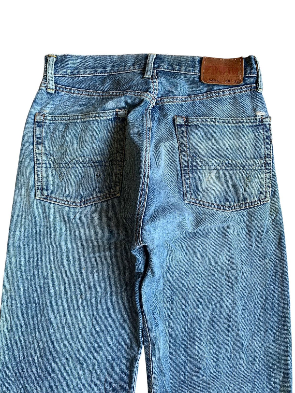 Edwin × Kapital × Vintage VINTAGE EDWIN SELVEDGE 505X BUTTON FLY DISTRESSED DENIM Size US 30 / EU 46 - 9 Thumbnail