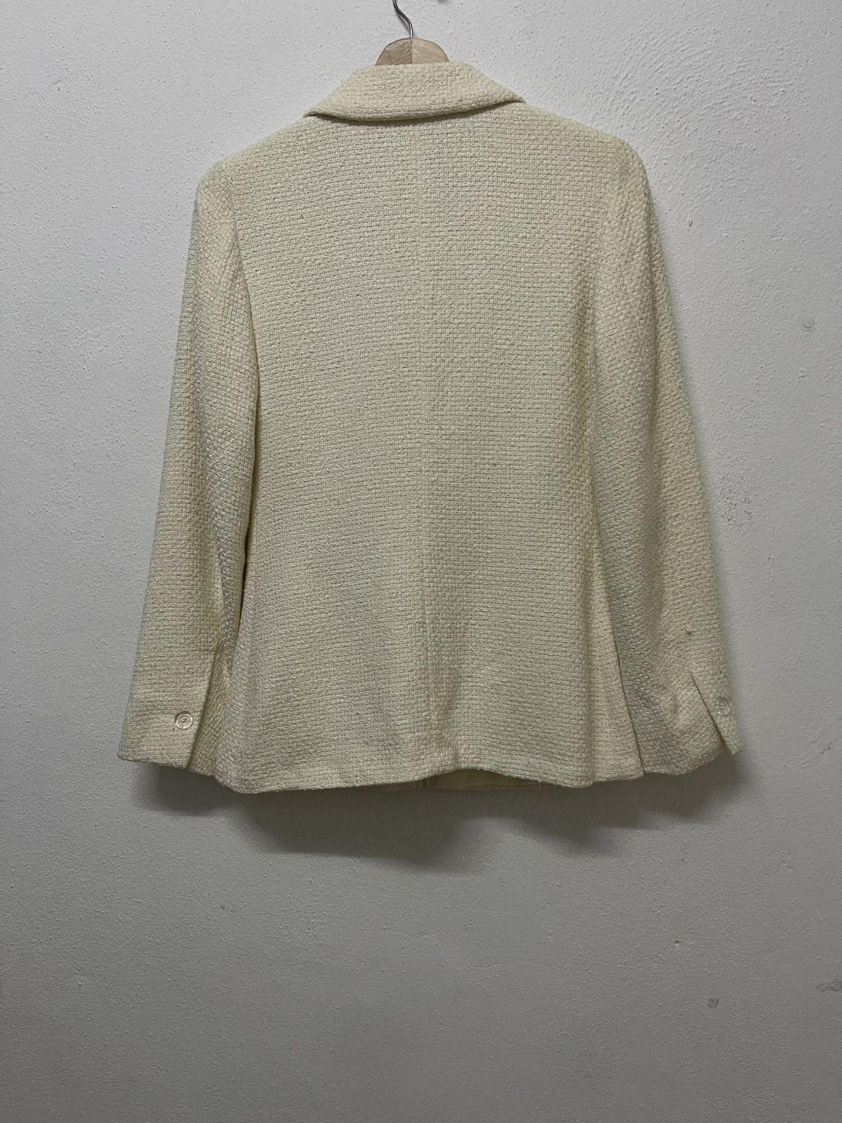 agnes b. 1990s AGNES B OFF-WHITE TEXTURED ZIPPER JACKET Size XS / US 0-2 / IT 36-38 - 2 Thumbnail
