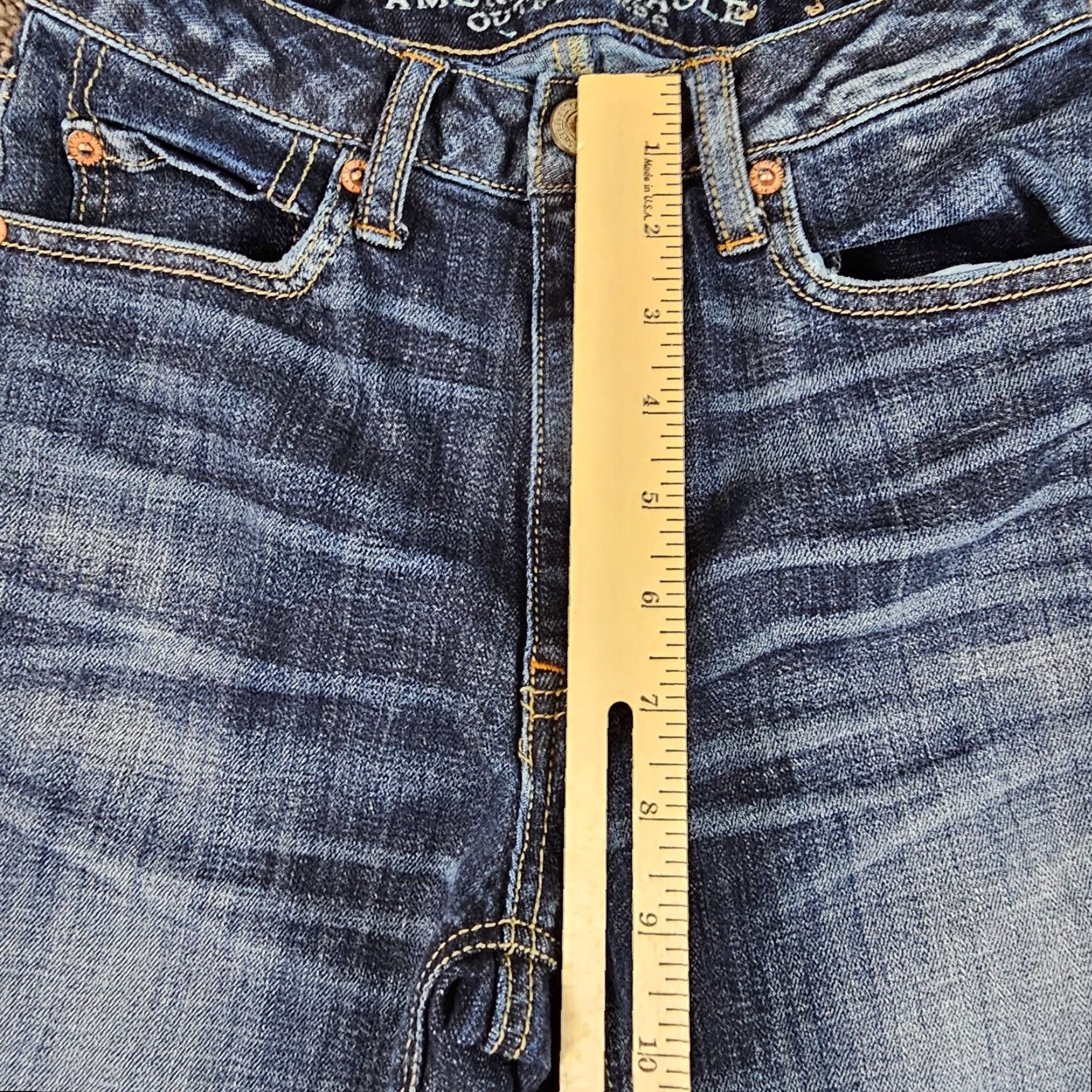 American Eagle Outfitters VINTAGE American Eagle Outfitters Womens Jeans Size 0 Tapered Mom Fit Dark Wash Denim Stretch Inseam 25 Inches Size 25" / US 0 / IT 36 - 4 Thumbnail