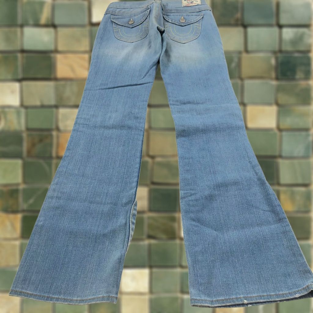 True Religion True Religion Becky Bootcut Jeans 26 (Fits 28W 33L) Low Rise Denim HRJ Flap 5-Pocket Belt Loops Blue Women Jeans Men? Size 26" / US 2 / IT 38 - 1 Thumbnail