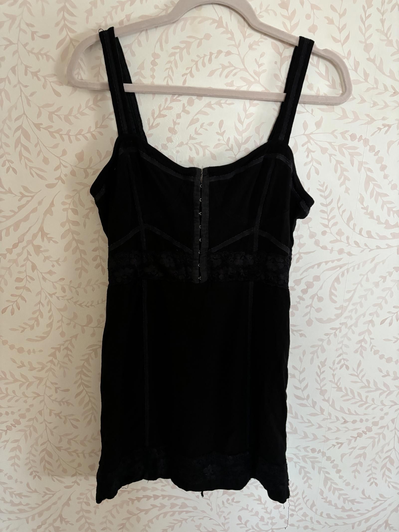 Free People Free People Corset Black Dress with Lace Accents Size L / US 10 / IT 46 - 1 Thumbnail