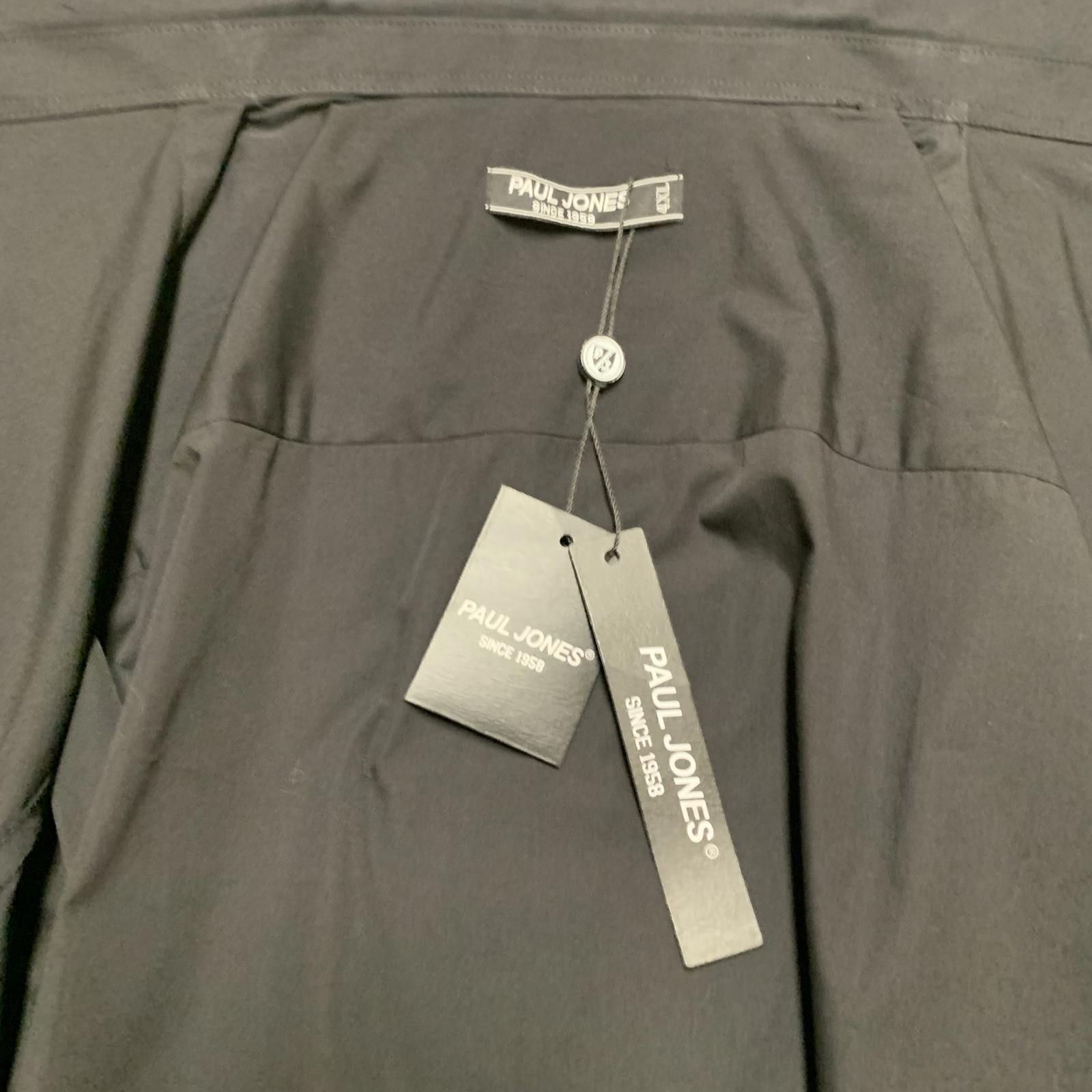 Other Paul Jones Men's 4XL Black Long Sleeve Button Shirt Size US XXL / EU 58 / 5 - 9 Thumbnail