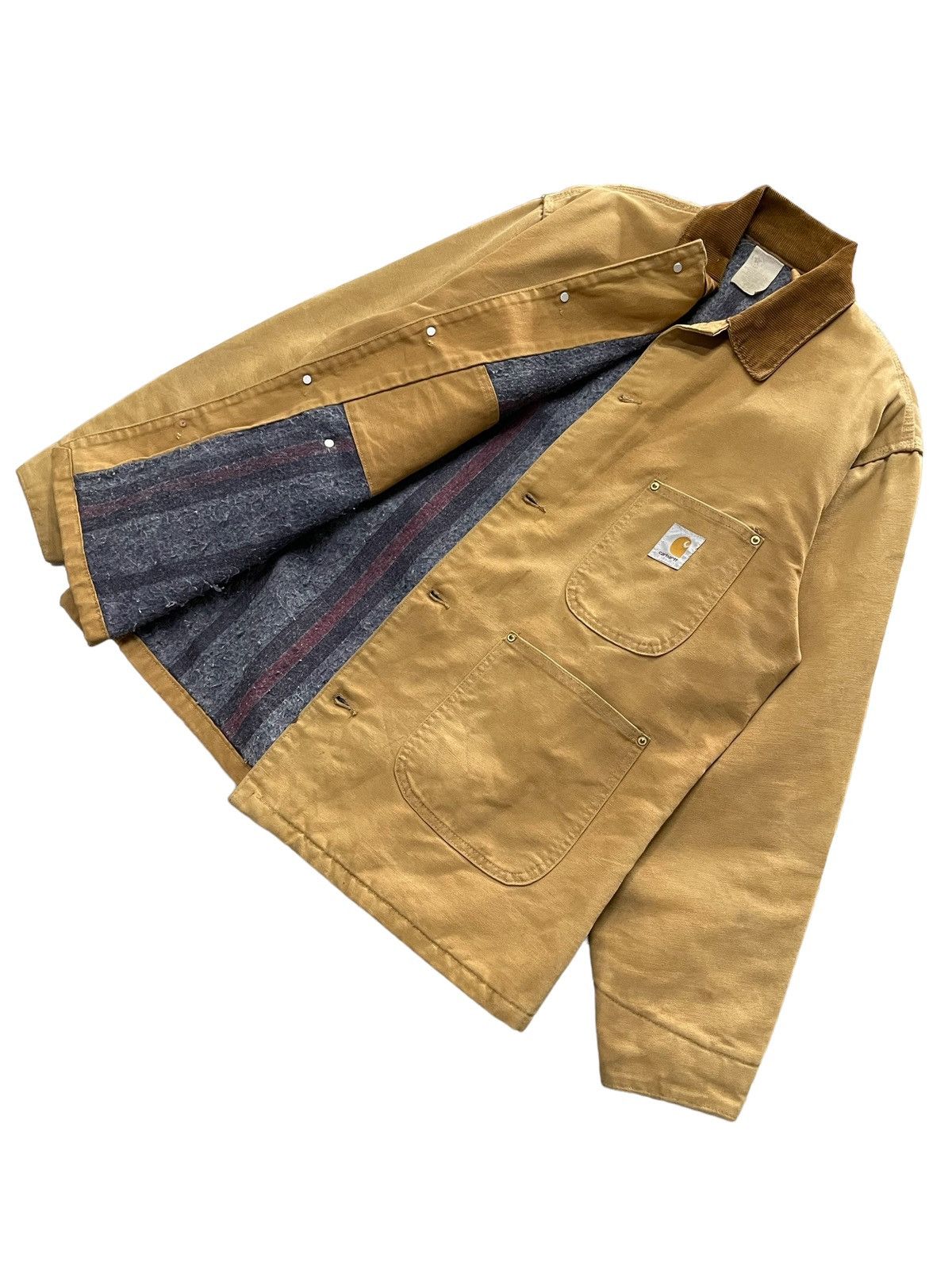 Carhartt × Vintage 80s Vintage Carhartt Blanked Lined Chore Jacket Made In USA Size US L / EU 52-54 / 3 - 2 Thumbnail