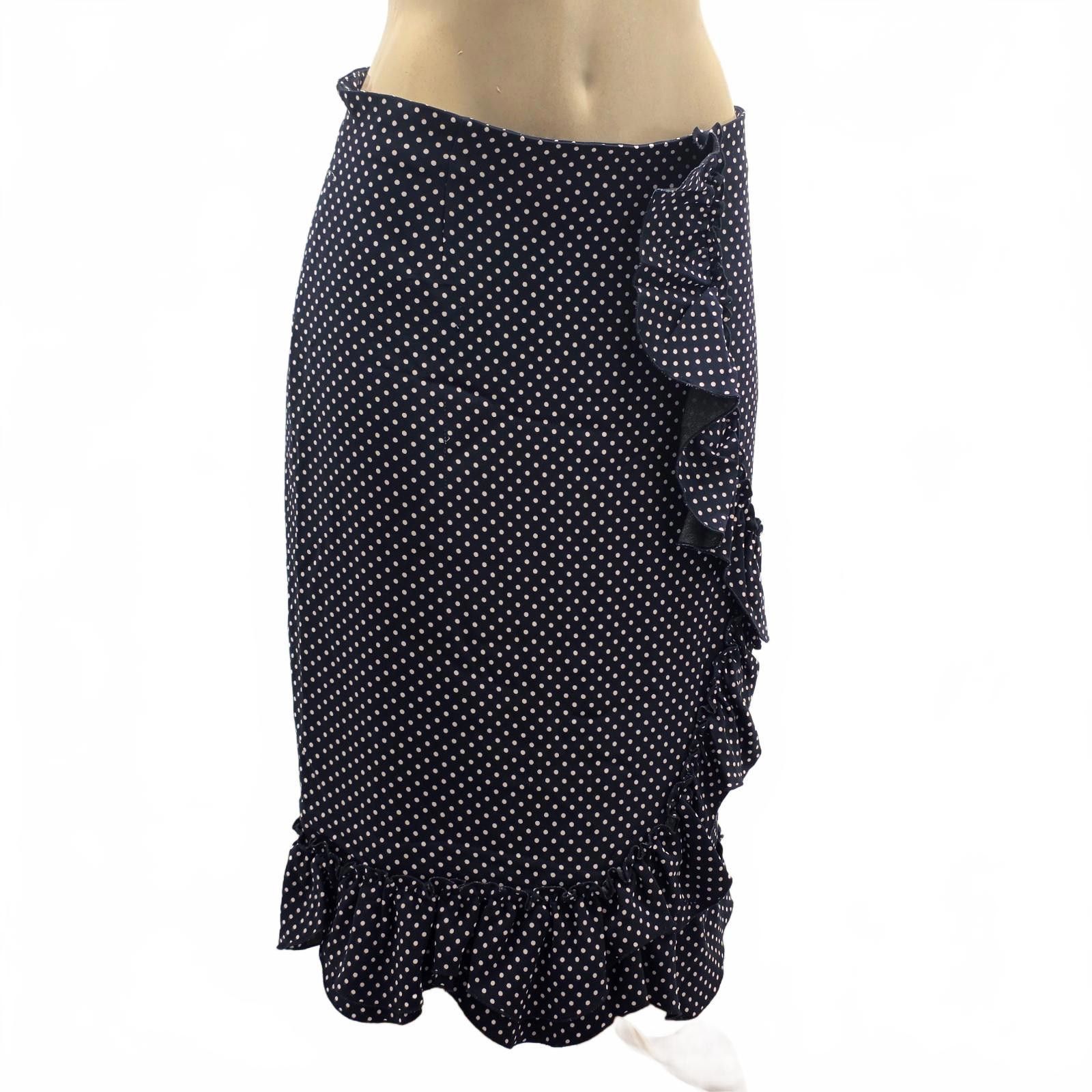 Rebecca Taylor Rebecca Taylor Silk Blue Polka Dot Ruffle Skirt NWT 10 $375 Size 32" / US 10 / IT 46 - 3 Thumbnail