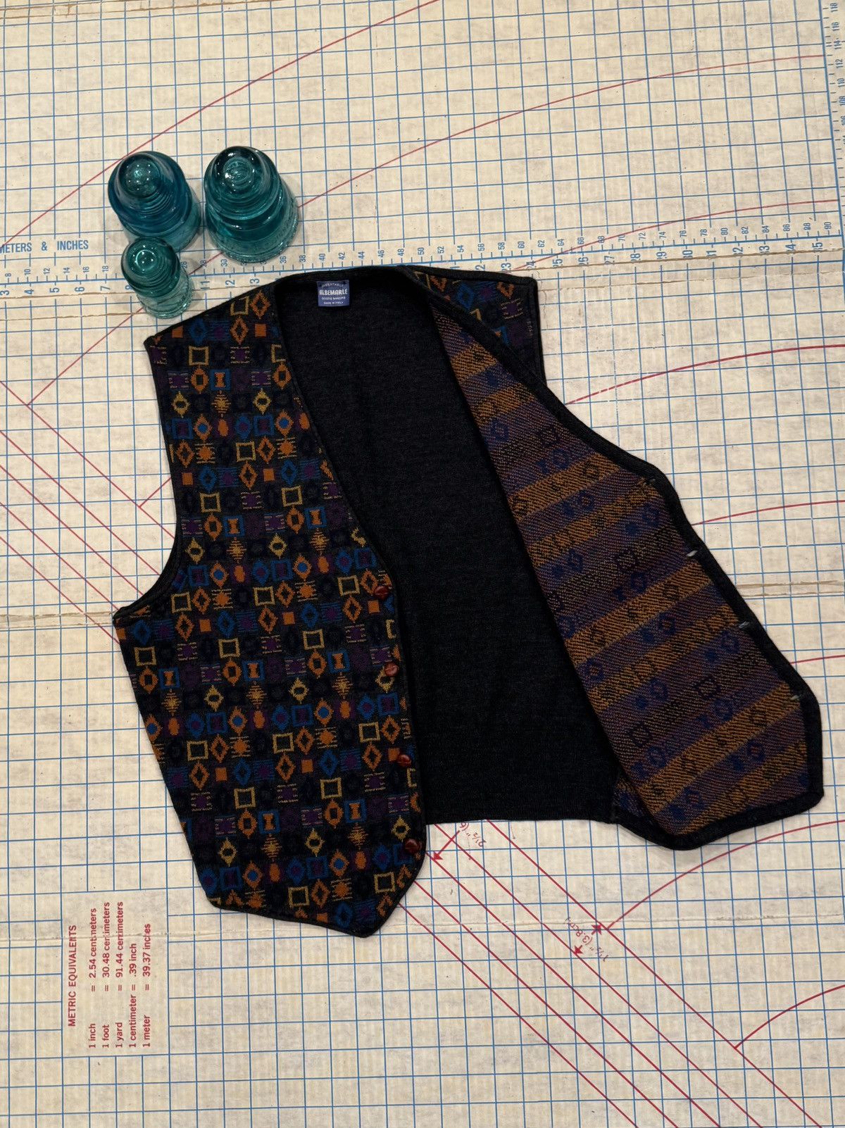 Vintage Vintage Albemarle Patterned Knit Button Up Vest Mens SizeMed Size 42R - 3 Thumbnail