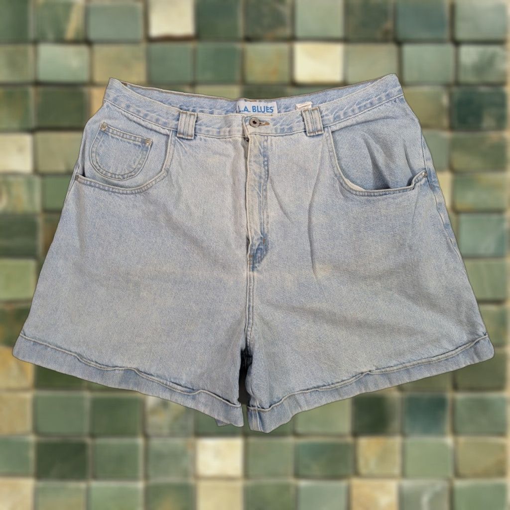 Vintage VINTAGE 90s Denim Jean Shorts Mom High Rise 90's Size 22 100% Cotton 38" S3W Blue Womens Plus Relaxed Fit Size 40" / US 18 - 1 Thumbnail