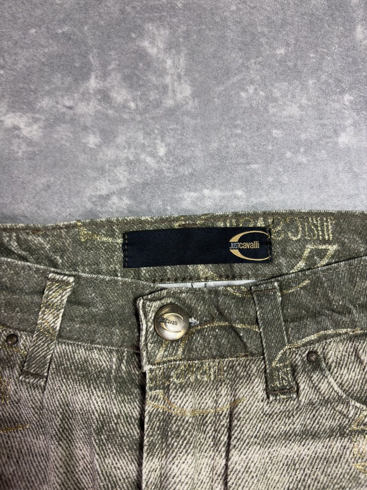 Just Cavalli 00s Just Cavalli Propaganda Multilogo Monogram Flared Jeans Size US 28 / EU 44 - 7 Thumbnail