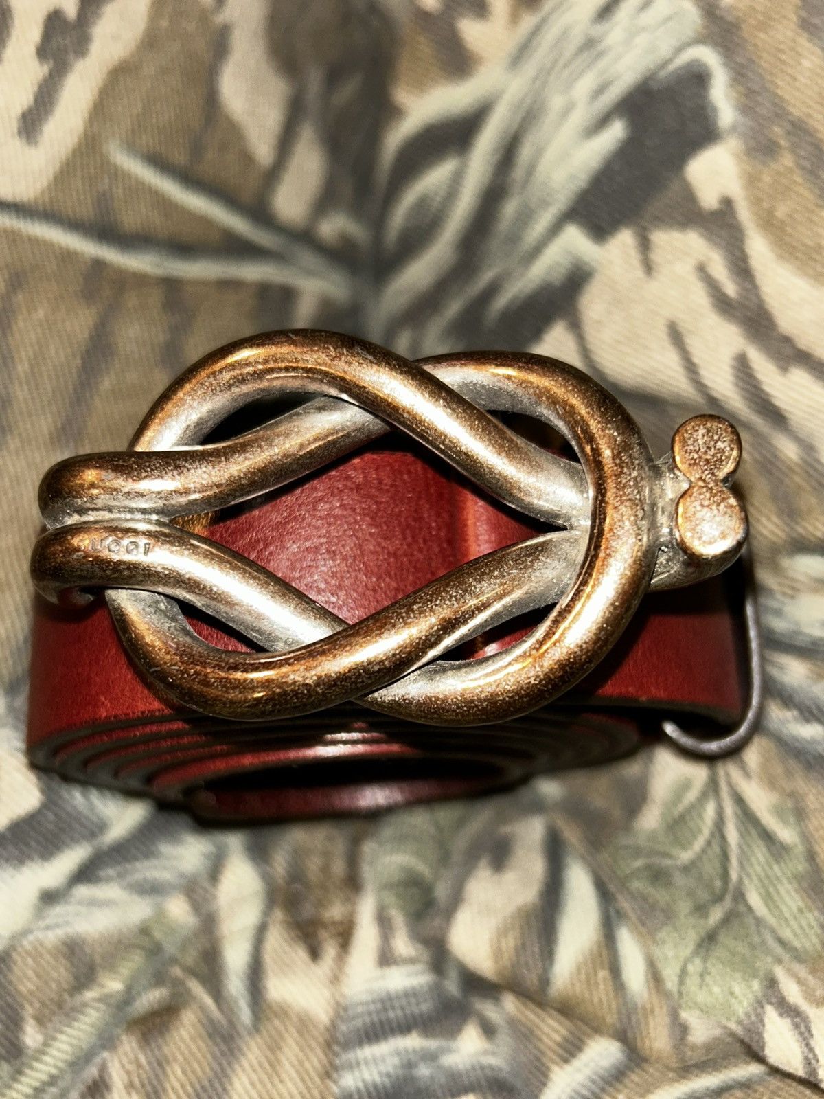 Gucci GUCCI vintage Calfskin Knotted-Buckle Belt Size 40 - 6 Thumbnail