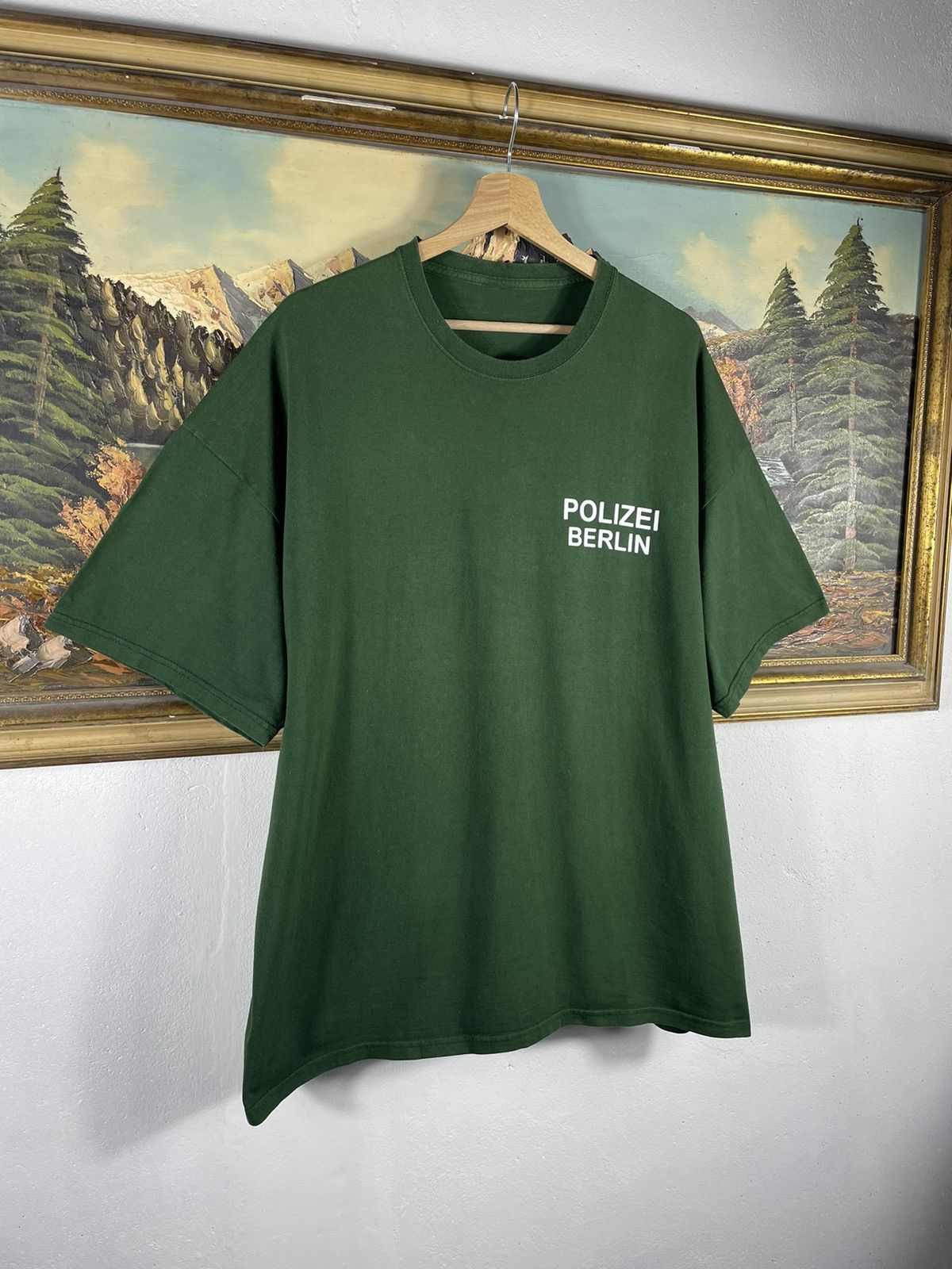 Vintage Polizei German Police Vintage Logo Green Tee Oversize Size US XXL / EU 58 / 5 - 6 Thumbnail