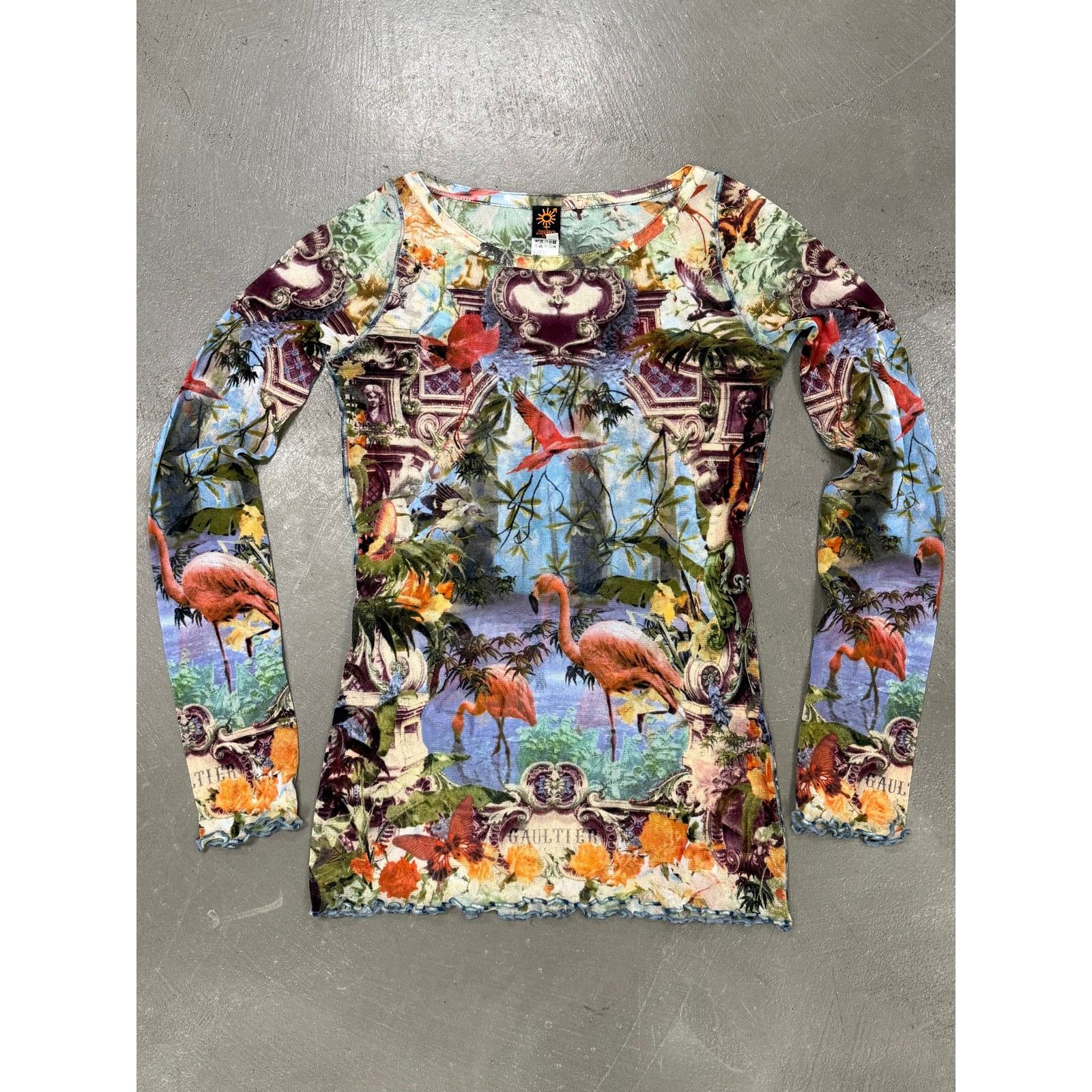 S/S1999 Jean Paul Gaultier flamingo tropical dress