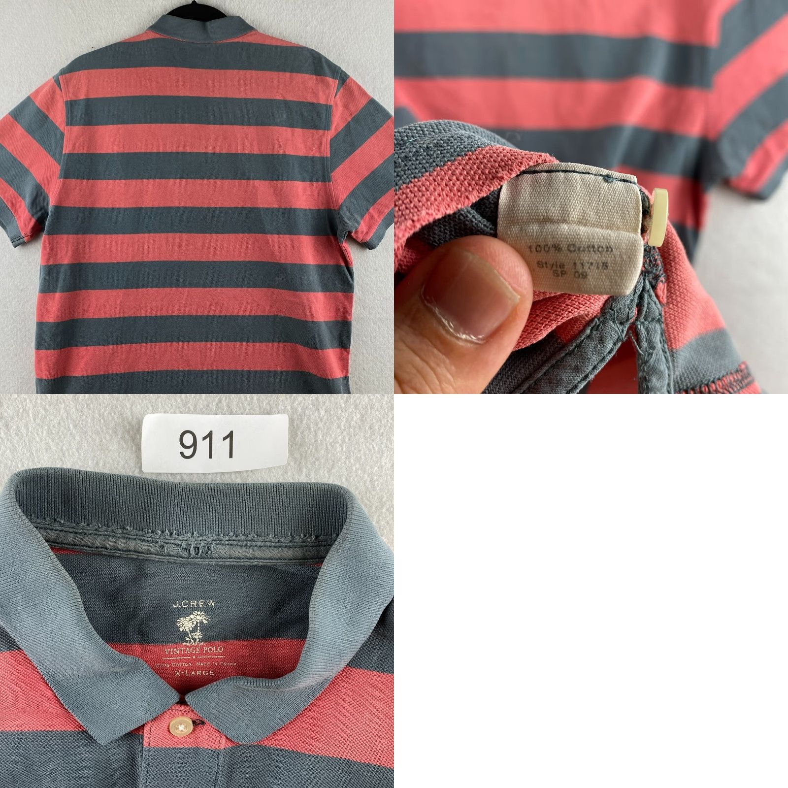 J.Crew J.CREW Polo Shirt Mens XL Striped Polo Collared Short Sleeve Multicolor 100% Cotton Regular Modern Golf Mens Size US XL / EU 56 / 4 - 8 Thumbnail