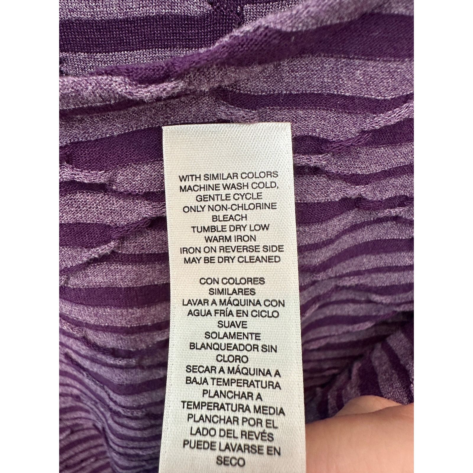Chicos CHICOS Purple Knit Textured 3/4 Sleeve Asymmetric Tunic Top Size L / US 10 / IT 46 - 8 Thumbnail