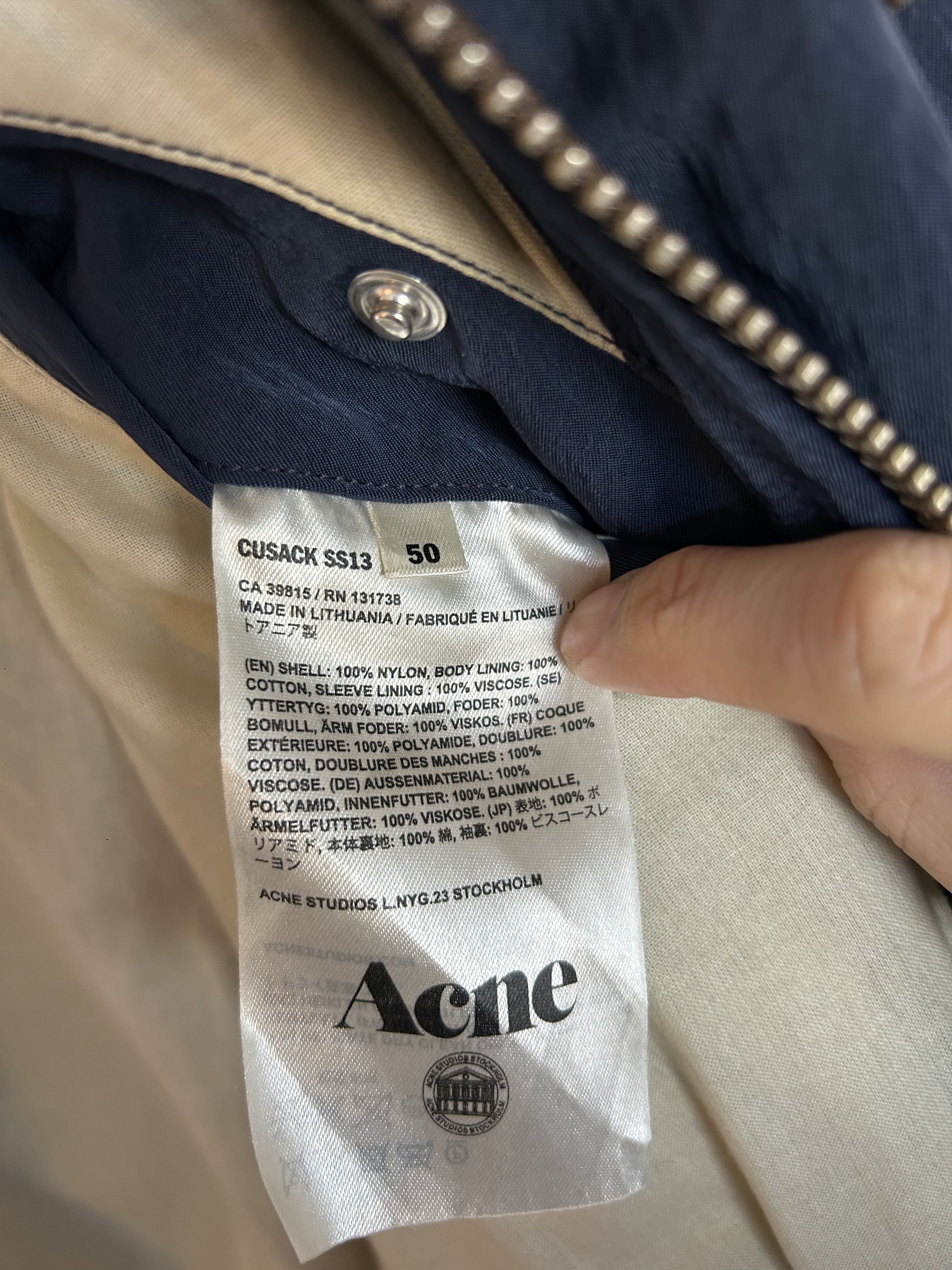 Acne Studios RARE Acne Studios Cusack SS13 Bomber Jacket Navy Blue Size US M / EU 48-50 / 2 - 5 Thumbnail