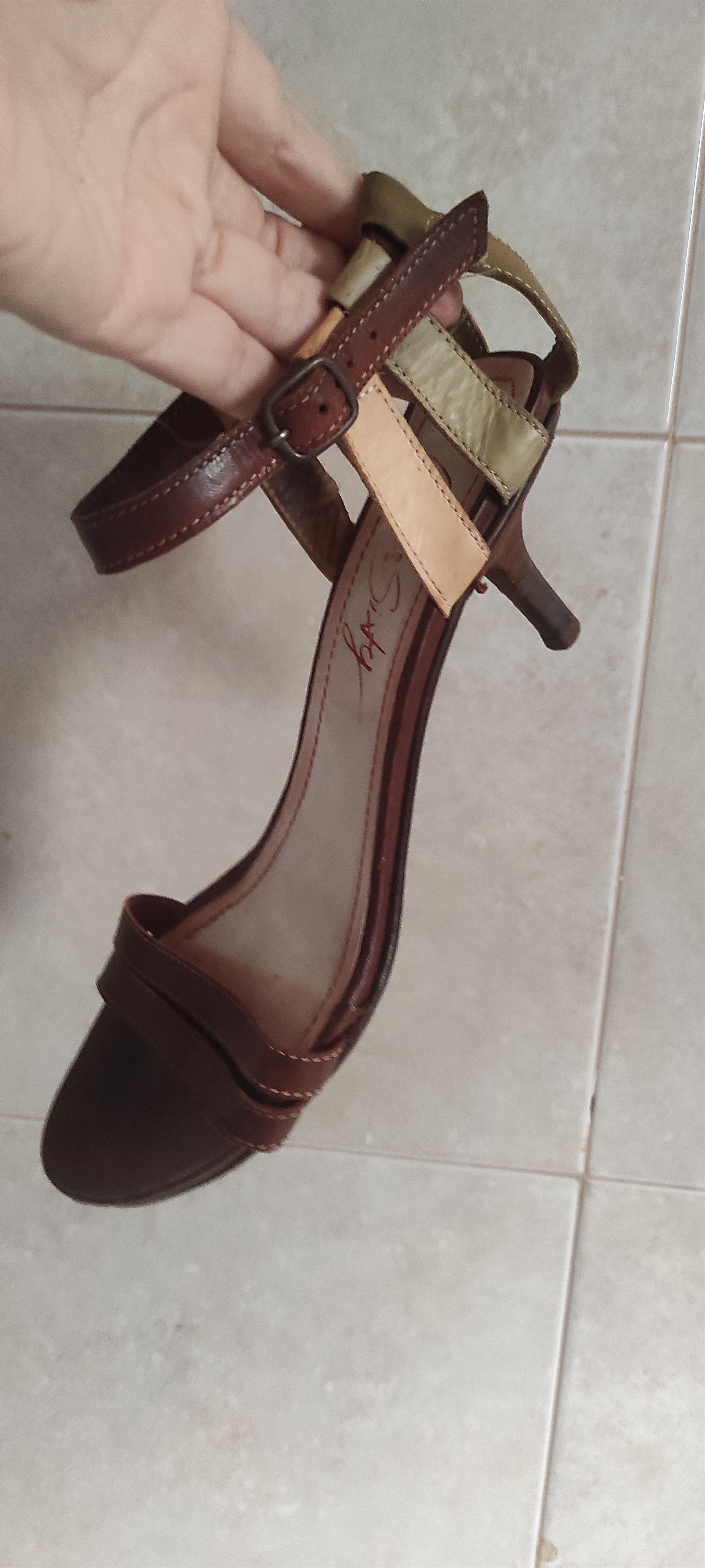 Leather × Miss Sixty × Vintage Miss Sixty Y2K Leather Kitten Heel Open Toe Strappy Sandals Size US 7 / IT 37 - 9 Thumbnail