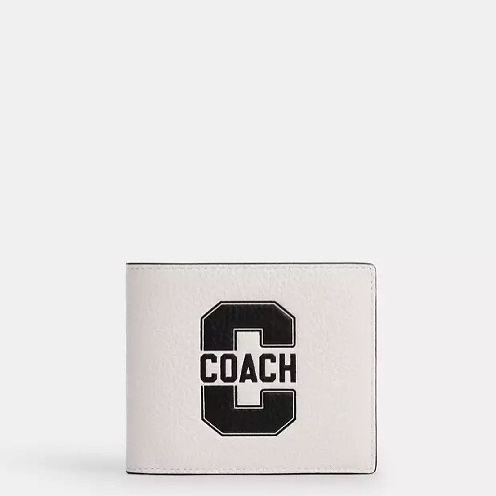 Coach NWT Coach billfold wallet varsity motif CAK48 Chalk Black Size ONE SIZE - 6 Thumbnail
