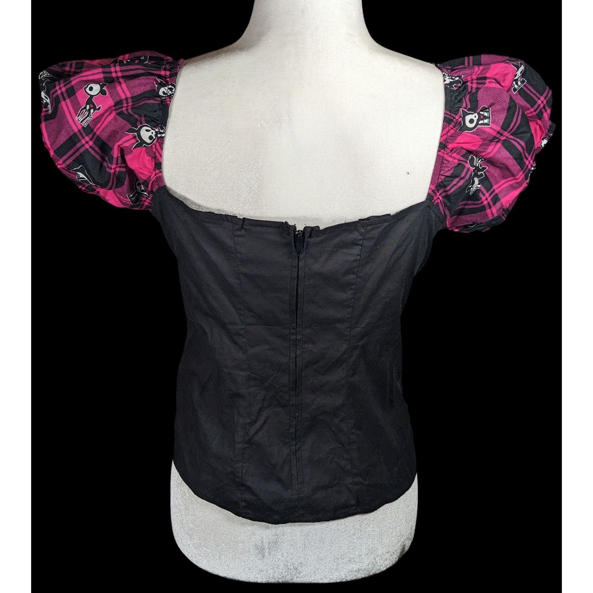 Other Skelanimals Gothic Laced Front Puff Sleeve Black And Magenta Size M / US 6-8 / IT 42-44 - 2 Thumbnail