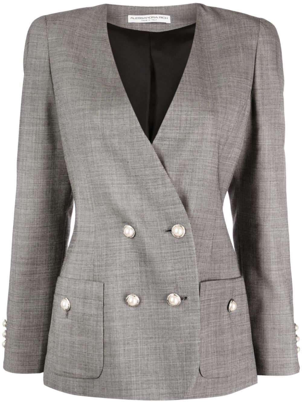 Alessandra Rich DOUBLE BREASTED TARTAN WOOL JACKET Size S / US 4 / IT 40 - 1 Thumbnail