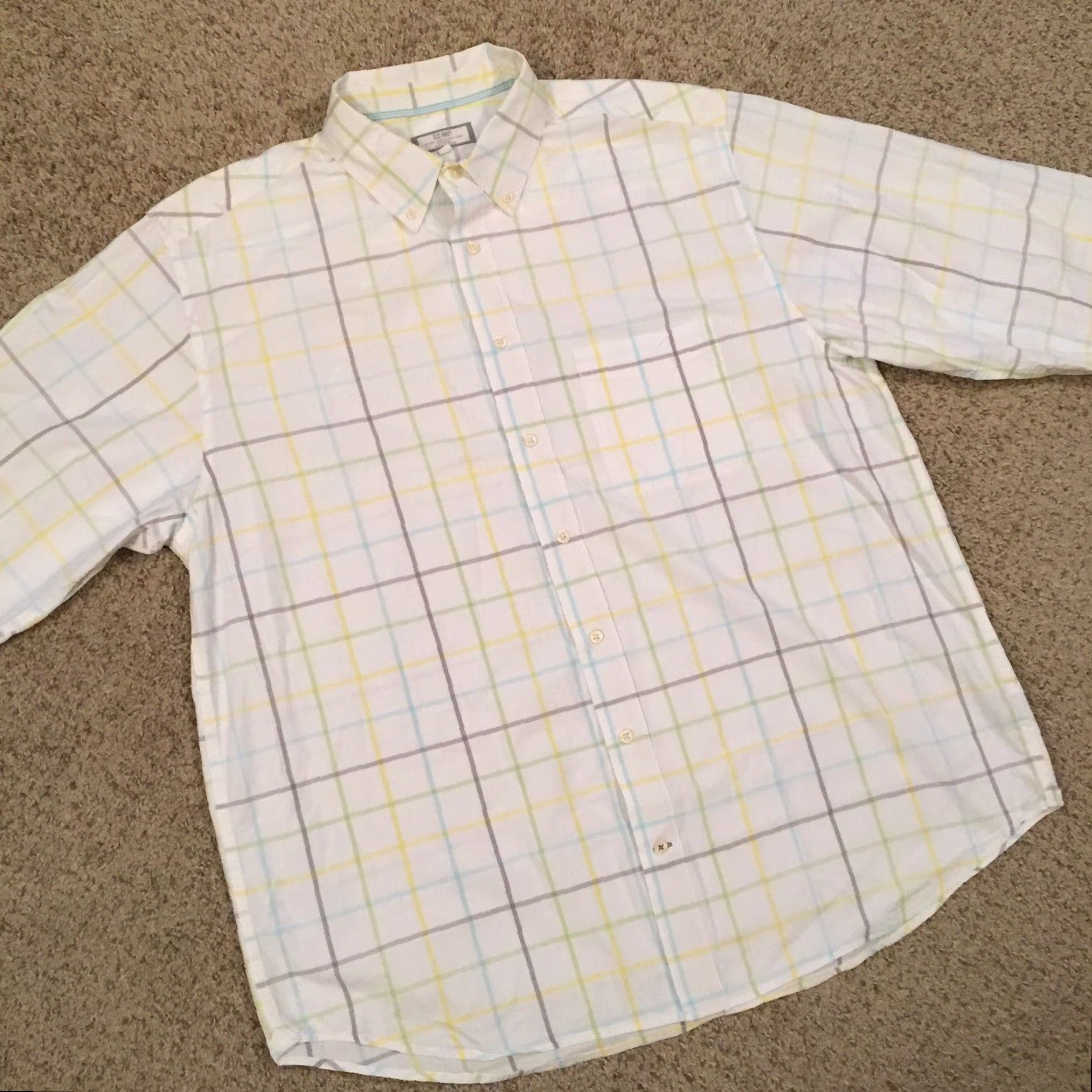 Old Navy Old Navy Shirt Mens XL White Check Long Sleeve Button Down Size US XL / EU 56 / 4 - 5 Thumbnail
