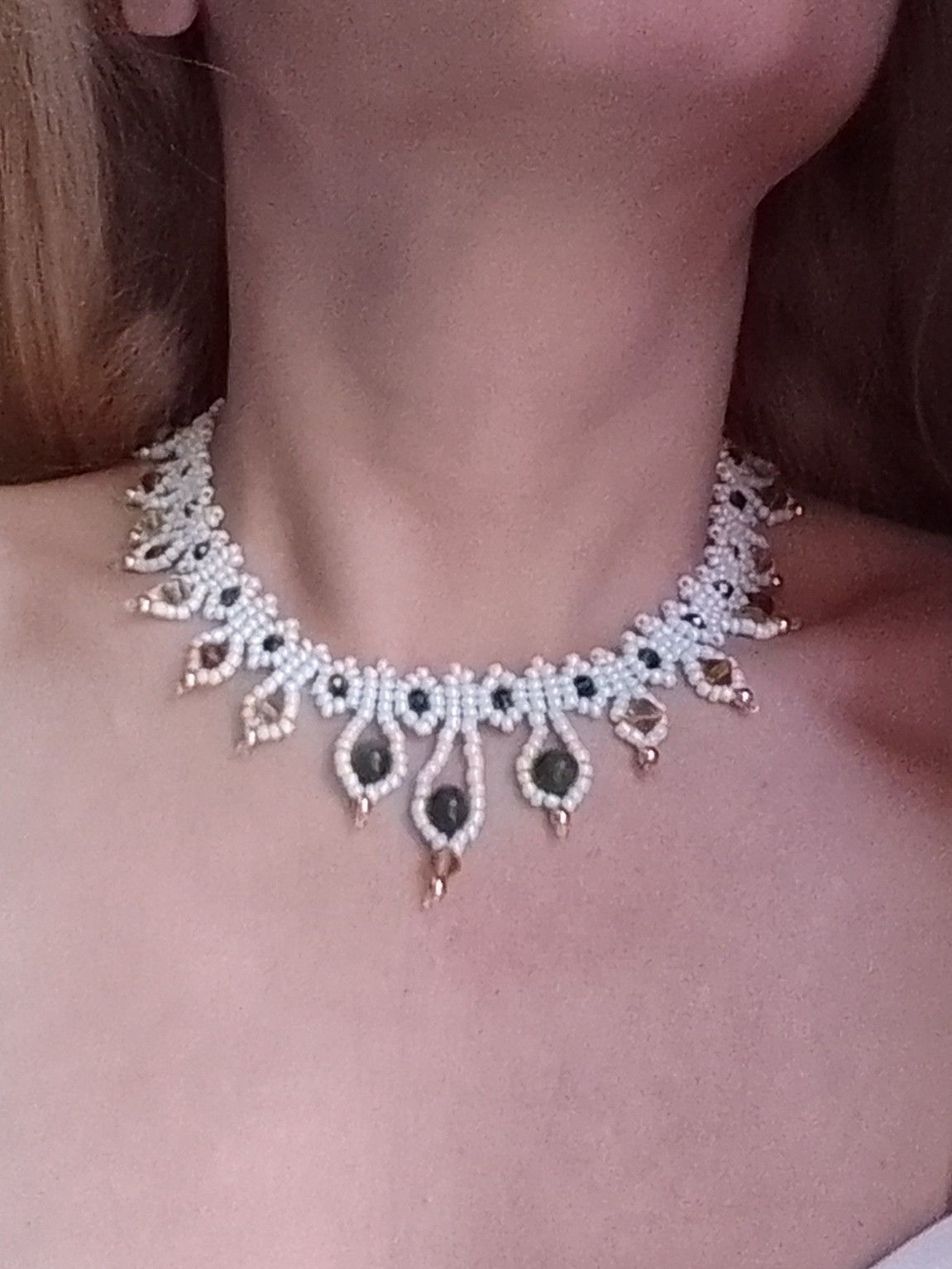 Handmade Glamour necklace choker naturale Green jade gemstones Size ONE SIZE - 6 Thumbnail