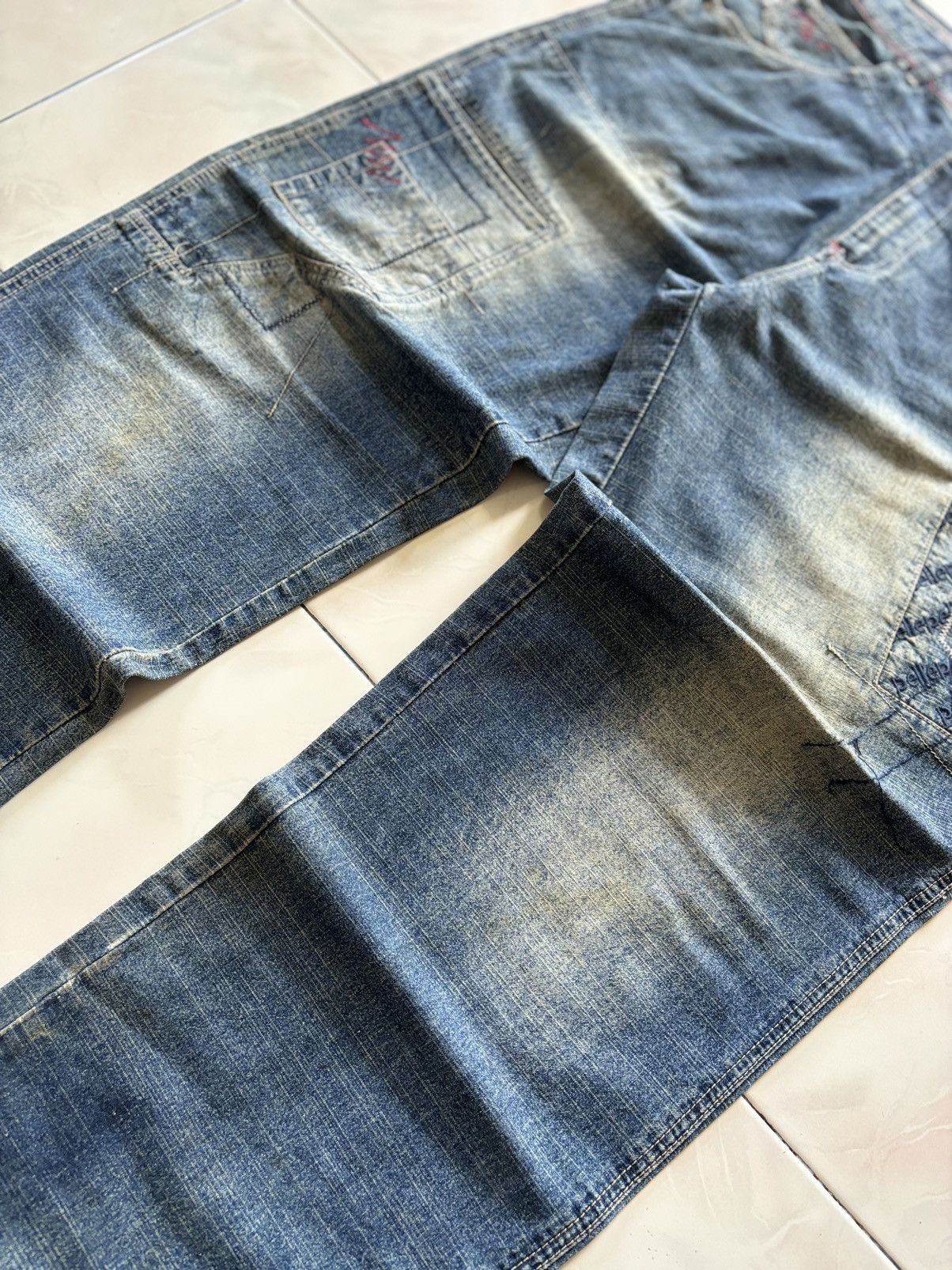 Pelle Pelle Pelle Pelle Mud Wash Baggy Patchwork Denim Jeans Size US 32 / EU 48 - 3 Thumbnail