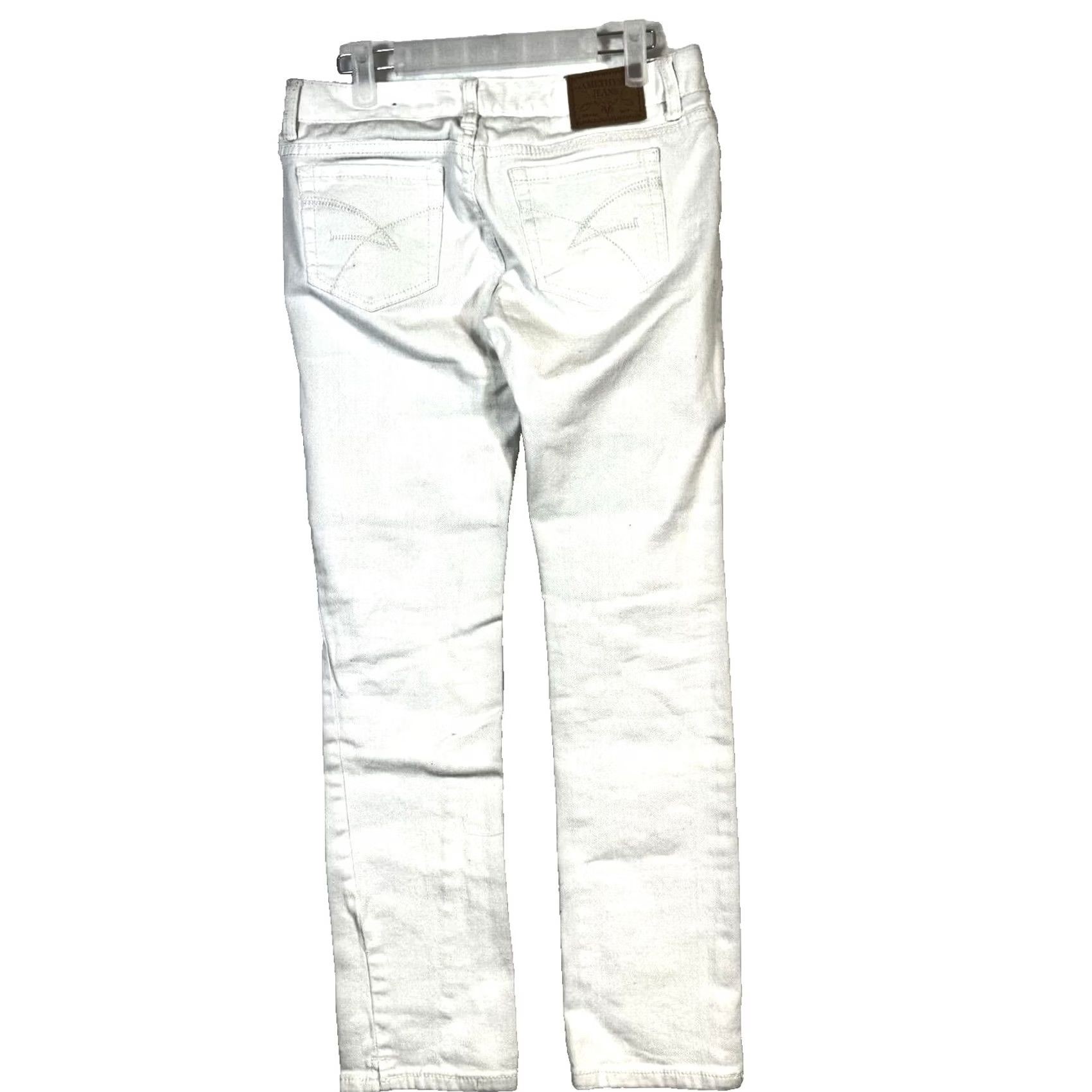 Vintage Amethyst Women’s Jeans White Denim Stretch Low Rise Skinny 5-Pocket Design 5 Juniors XS? Size 27" / US 4 / IT 40 - 7 Thumbnail