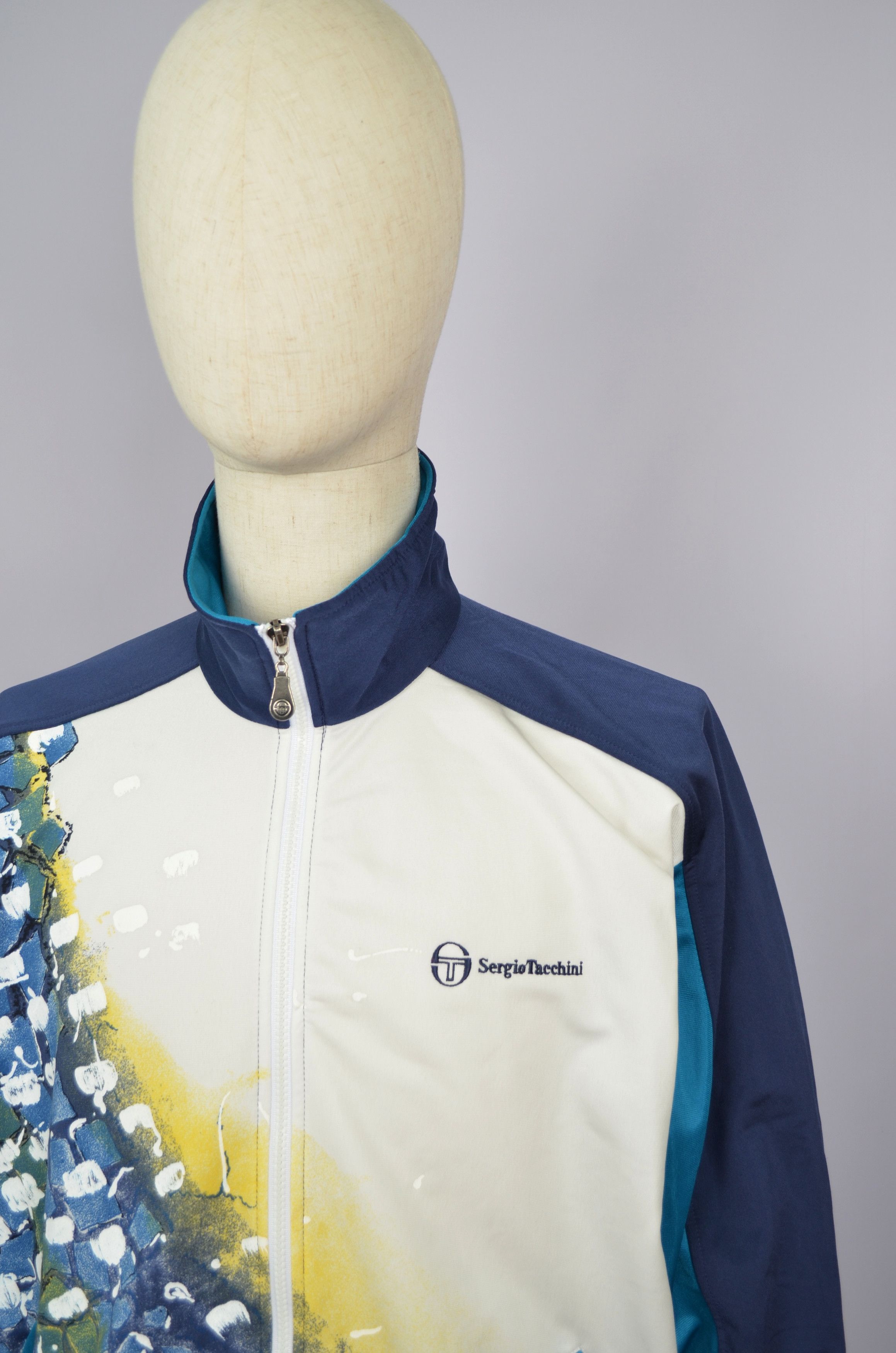 Designer × Sergio Tacchini × Vintage Sergio Tacchini Track Top Jacket Full Zip Size L Vintage 90s Size US L / EU 52-54 / 3 - 5 Thumbnail