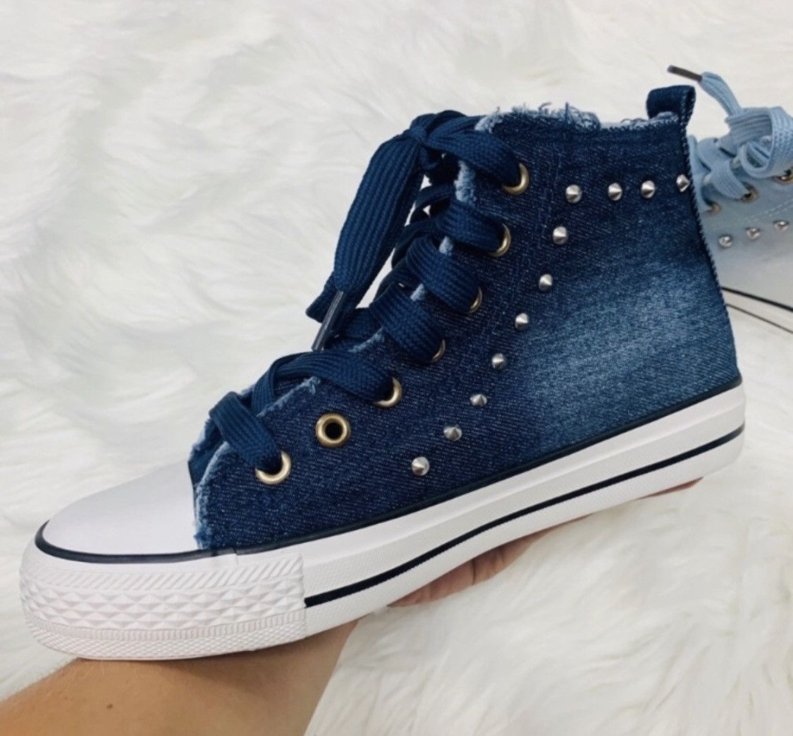 Other DARK DENIM STUDDED HIGH TOPS SNEAKERS Size US 10 / IT 40 - 3 Thumbnail