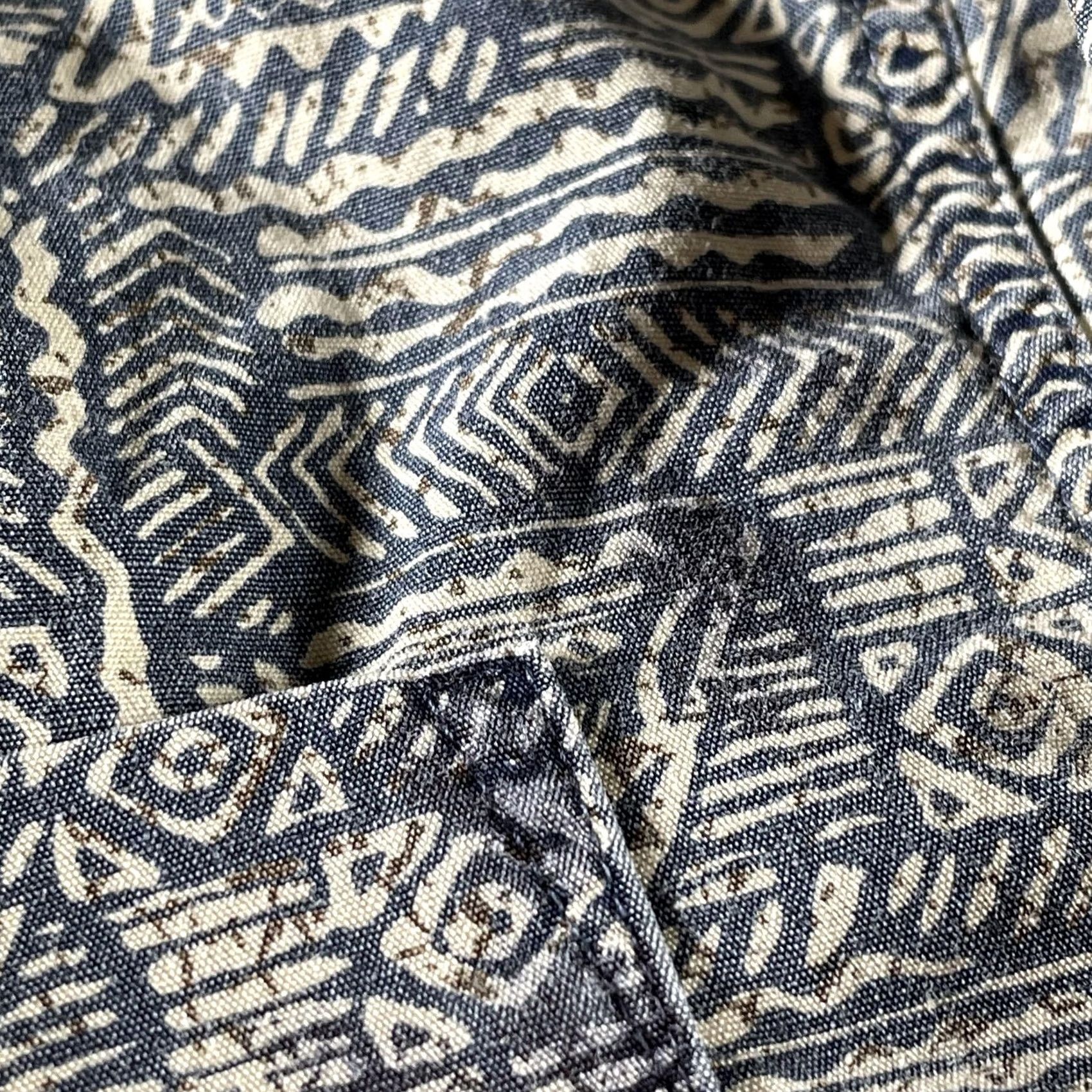 J.Crew J.Crew Shirt Men Small Blue Beige Geometric Print Button-Up Short Sleeve Oarsman Size US S / EU 44-46 / 1 - 4 Thumbnail