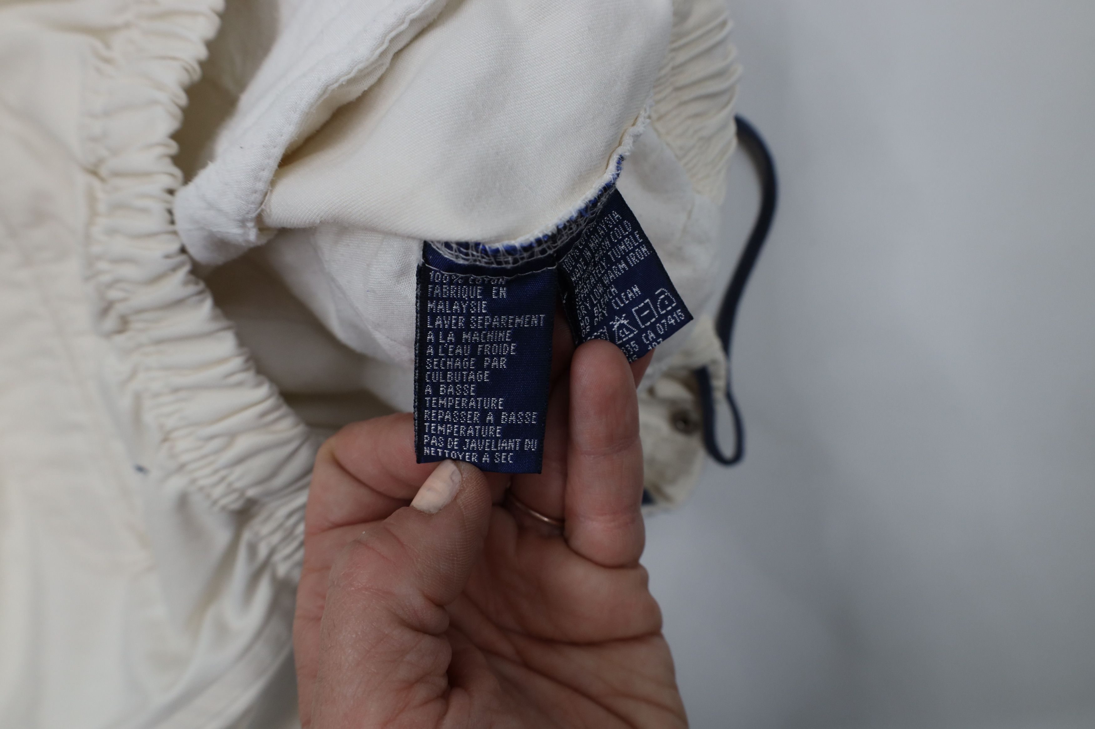 Nautica × Vintage Vintage 90s Nautica Above Knee Shorts Cream Cotton Size US 34 / EU 50 - 9 Thumbnail