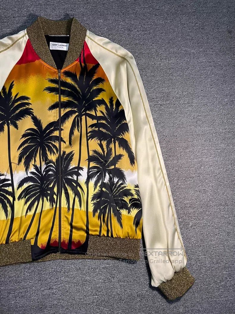 Saint Laurent Paris Saint Laurent Paris Silk Palm Tree Jacket Size US S / EU 44-46 / 1 - 3 Thumbnail