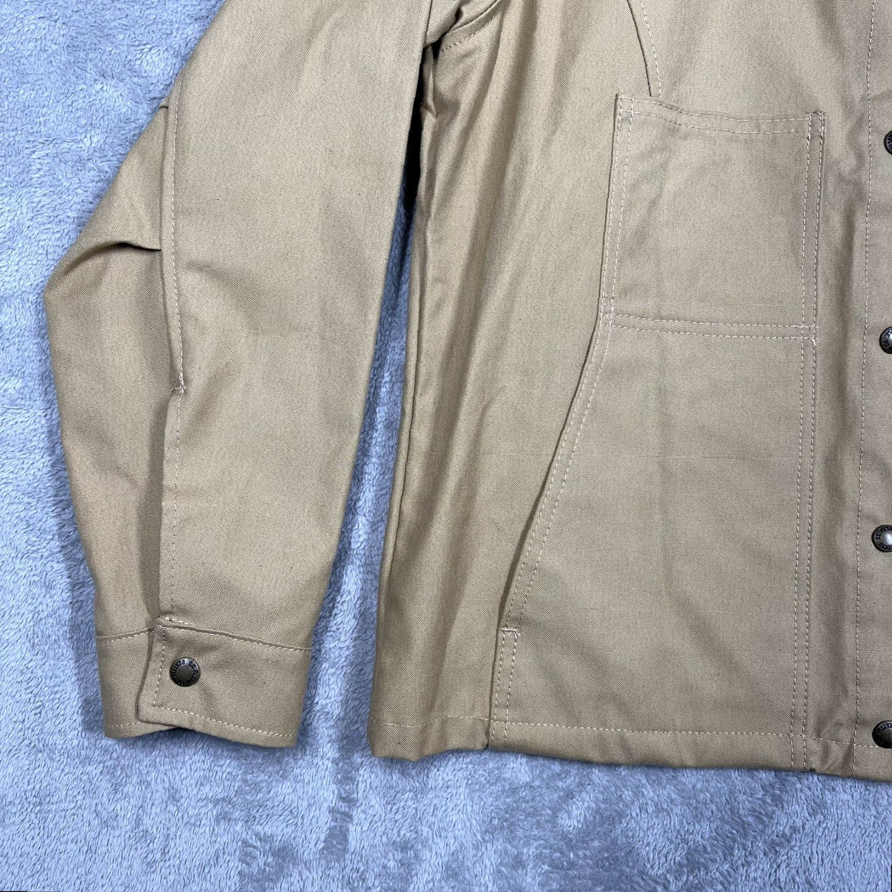 Filson Filson Tin Cloth Women's Jacket Style 20011 Button Front Green Trim Tan Cotton Canvas Work Womens Size L / US 10 / IT 46 - 6 Thumbnail