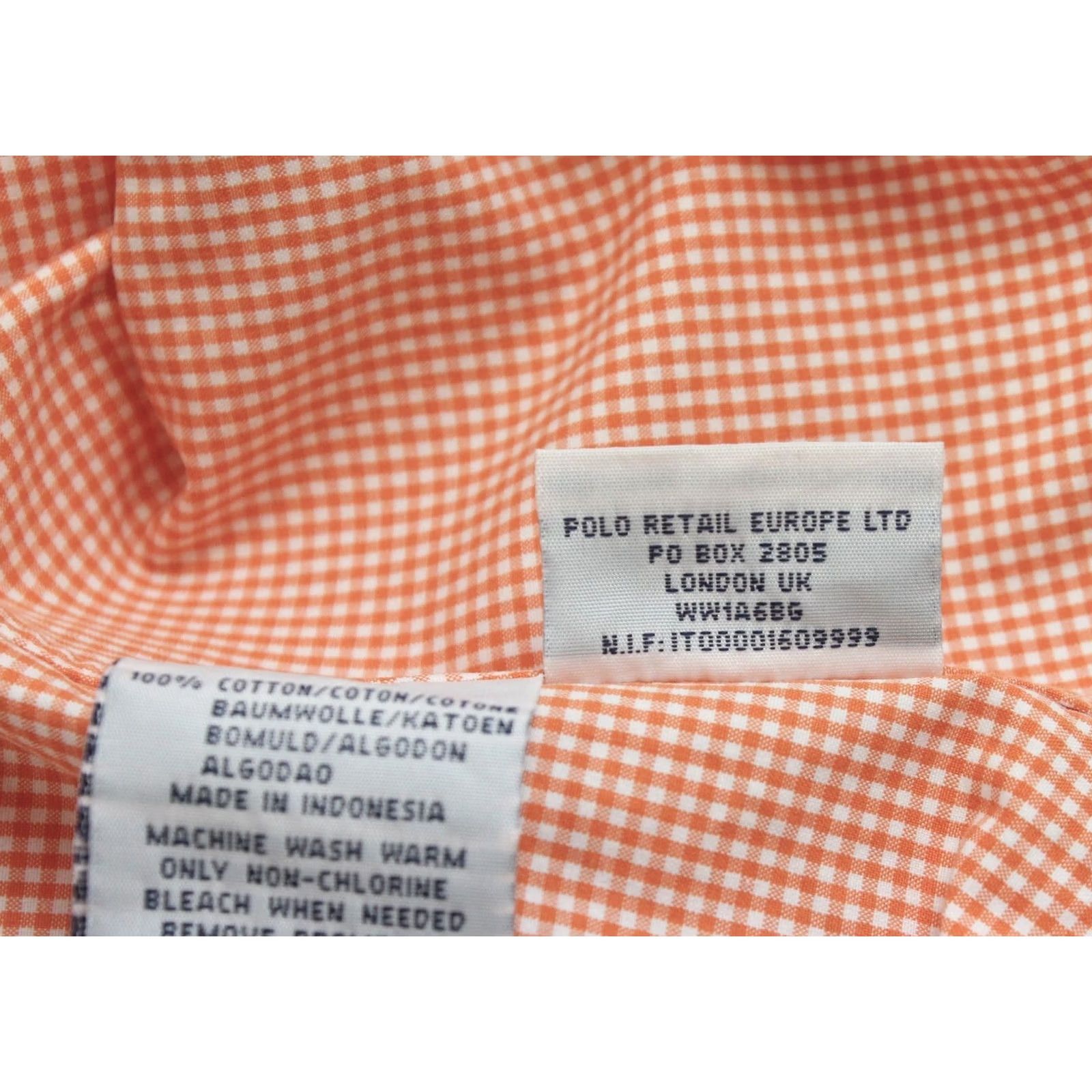 Polo Ralph Lauren POLO BY RALPH LAUREN Custom Fit Shirt Men's SMALL Button-Down Short Sleeve Orange Check"} Size US S / EU 44-46 / 1 - 8 Thumbnail