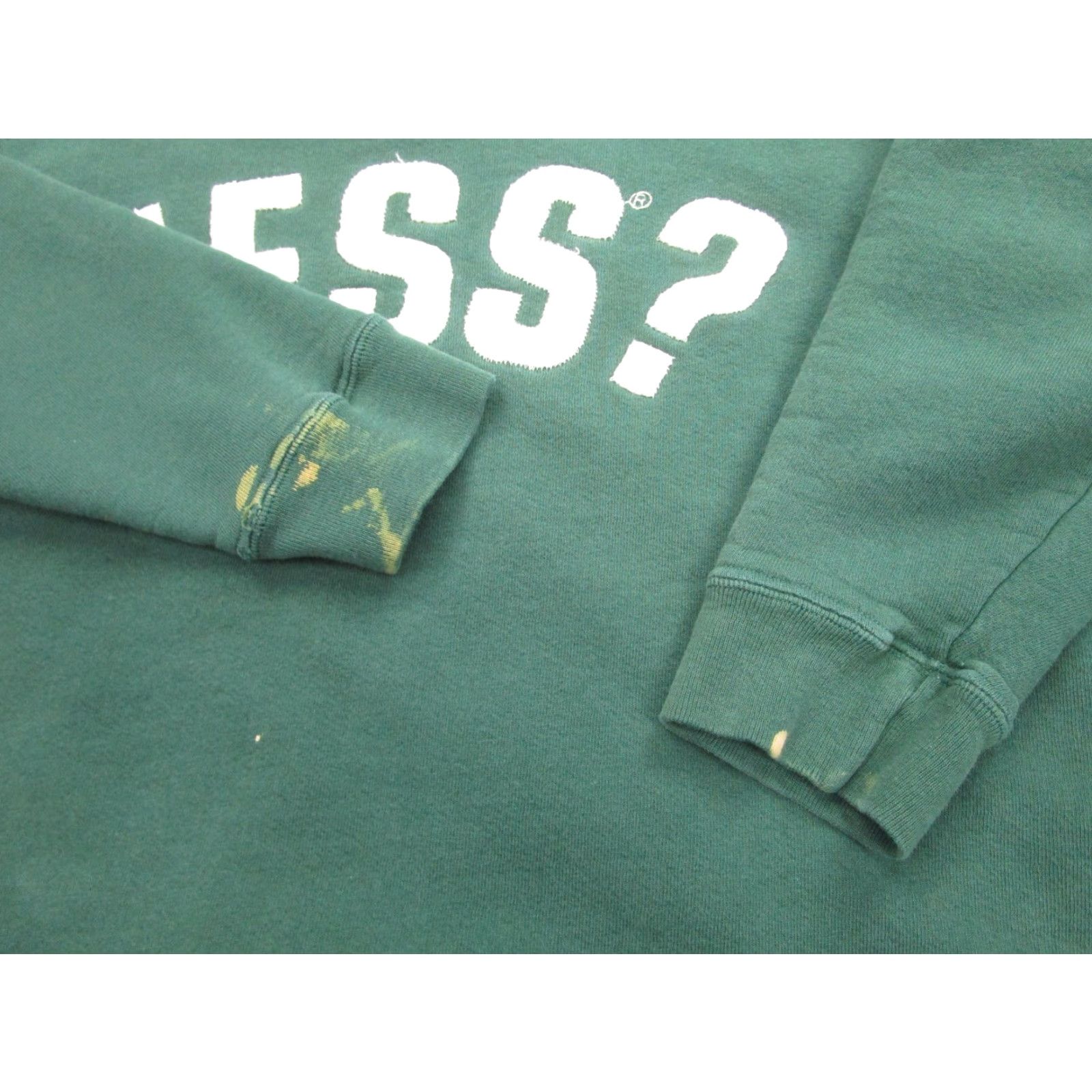 Guess VINTAGE GUESS Sweatshirt Womens OSFA Crewneck Spell Out USA Pullover 90s Green Graphic Print Logo Heavyweight Vintage 90s Size ONE SIZE - 3 Thumbnail
