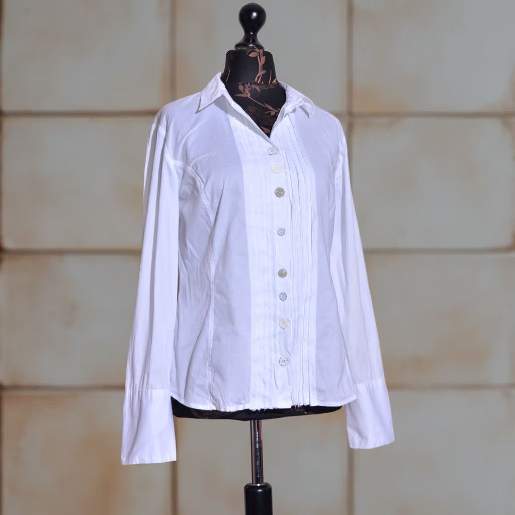 Vintage Bottega by Elisa Cavaletti Women's White Shirt Blouse Button Down Size L Size L / US 10 / IT 46 - 1 Thumbnail