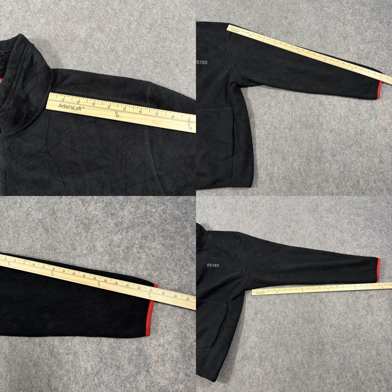 Vintage ESTES Jacket Men XL Black Fleece Full Zip Lightweight Long Sleeve Stand-Up Collar Cardio Winter Fall Spring Size US XL / EU 56 / 4 - 10 Thumbnail