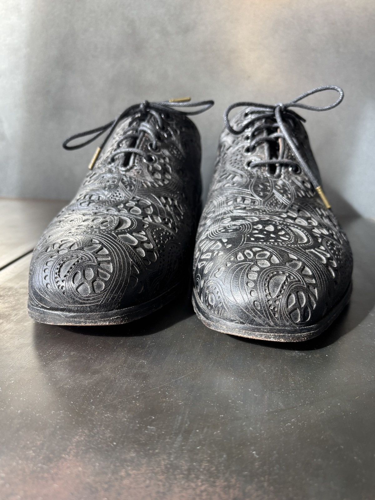 Duckie Brown × Florsheim Florsheim by Duckie Brown Tooled Leather Dress Shoes Oxfords Size US 9.5 / EU 42-43 - 7 Thumbnail