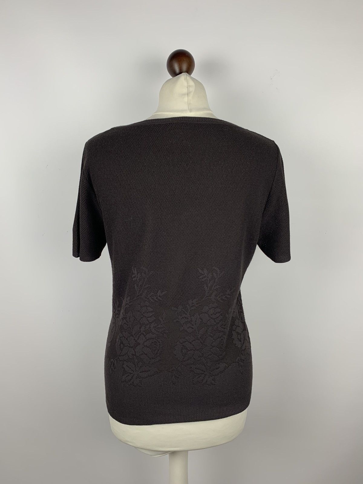 Weekend Max Mara Weekend Max Mara Knit T-Shirt Short Sleeve Brown Flower Y2K Size L / US 10 / IT 46 - 6 Thumbnail
