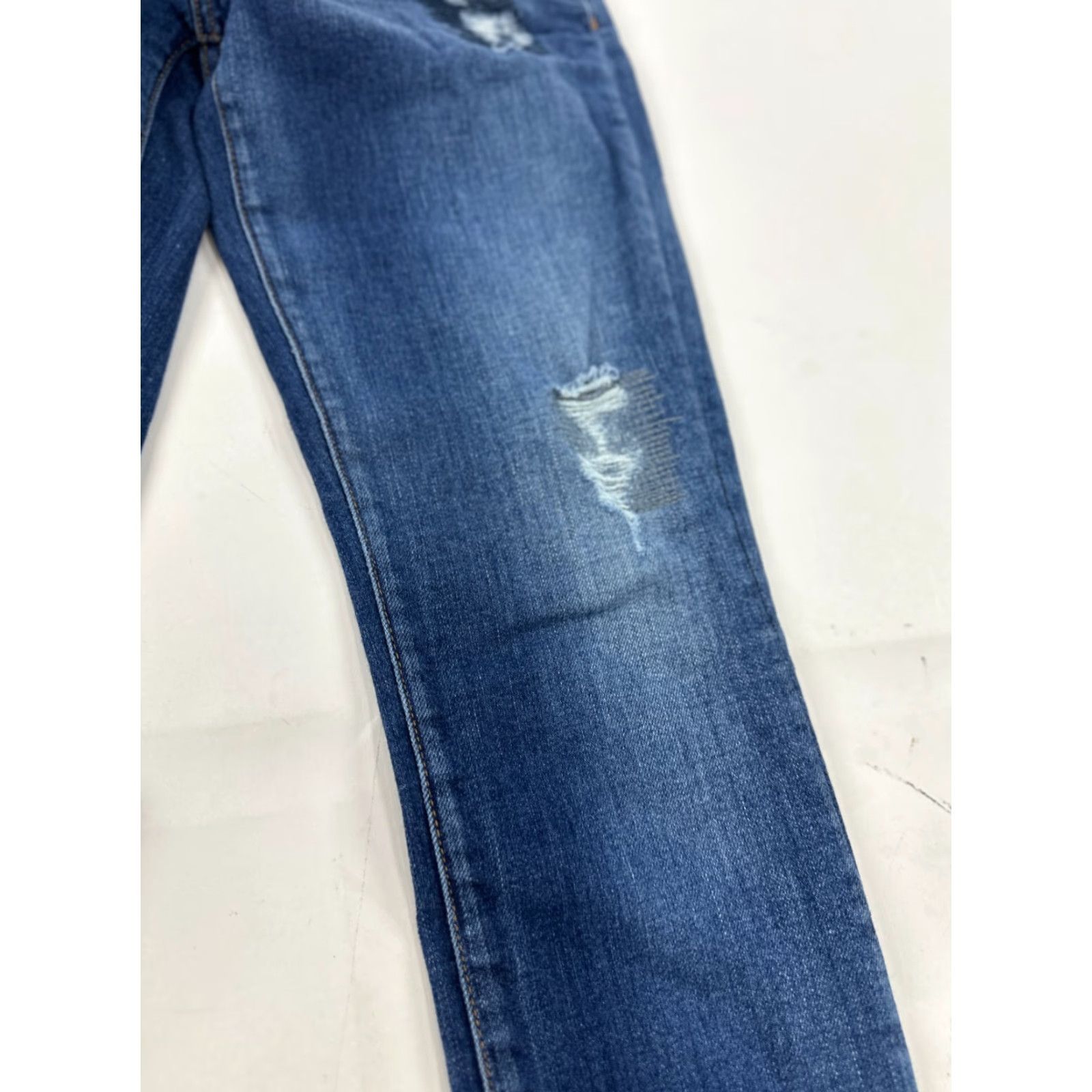 Vintage Current/Elliott Jeans Womens 26-0 Blue Denim Distressed Skinny Leg 5-Pocket Button Closure Medium Wash Size 26" / US 2 / IT 38 - 4 Thumbnail