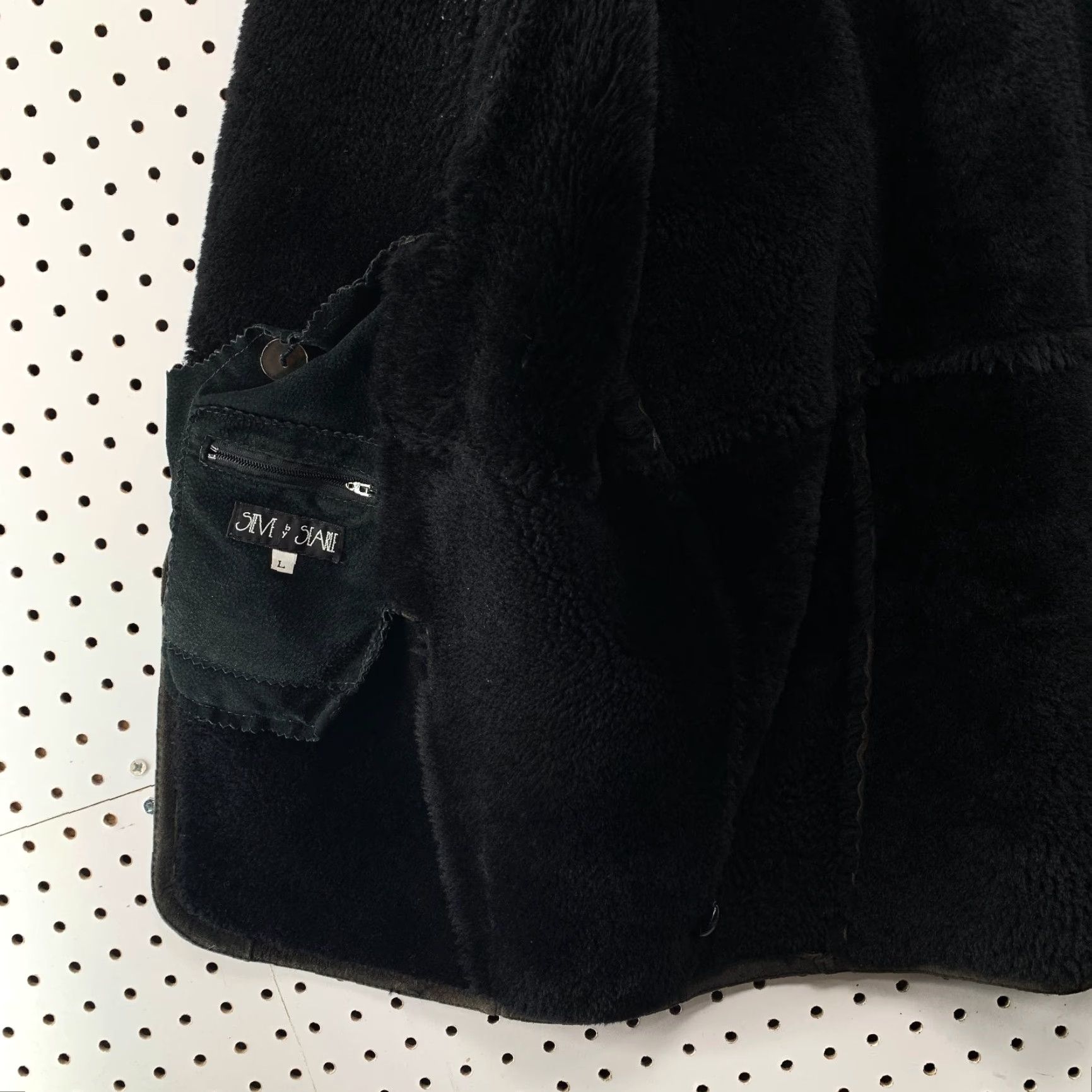 Vintage VINTAGE Steve By Searle Suede Coat Womens L Black Faux Fur Liner Shearling Overcoat Mid-Length Long Sleeve Winter Size L / US 10 / IT 46 - 7 Thumbnail