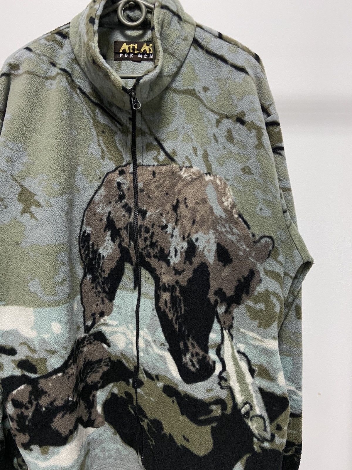 Japanese Brand Bear 🐻 Fleece Jacket Warm Vintage Zip Overprint Size US XL / EU 56 / 4 - 4 Thumbnail