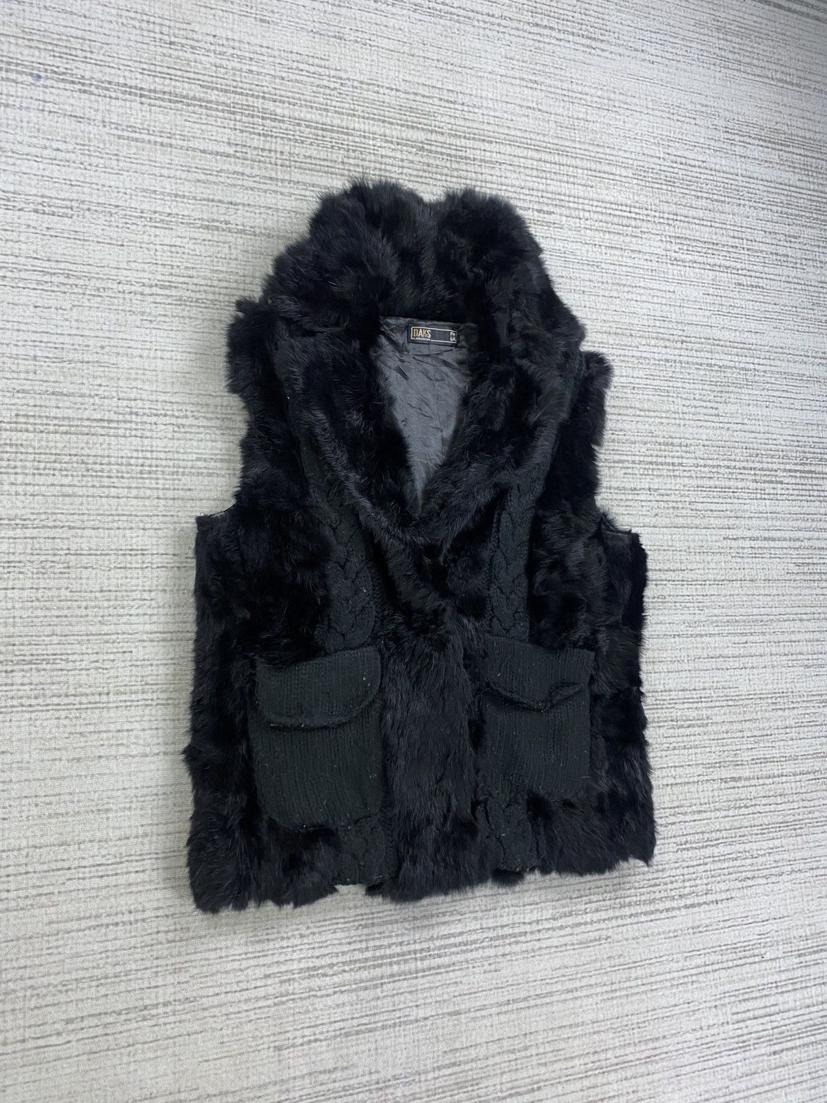 DAKS Vintage Daks London Rare Black Rabbit Fur Vest Size US S / EU 44-46 / 1 - 3 Thumbnail